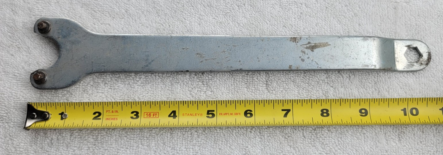Angle Grinder Spanner Wrench Lock Nut Flange Tool 11 Inch Two Pin