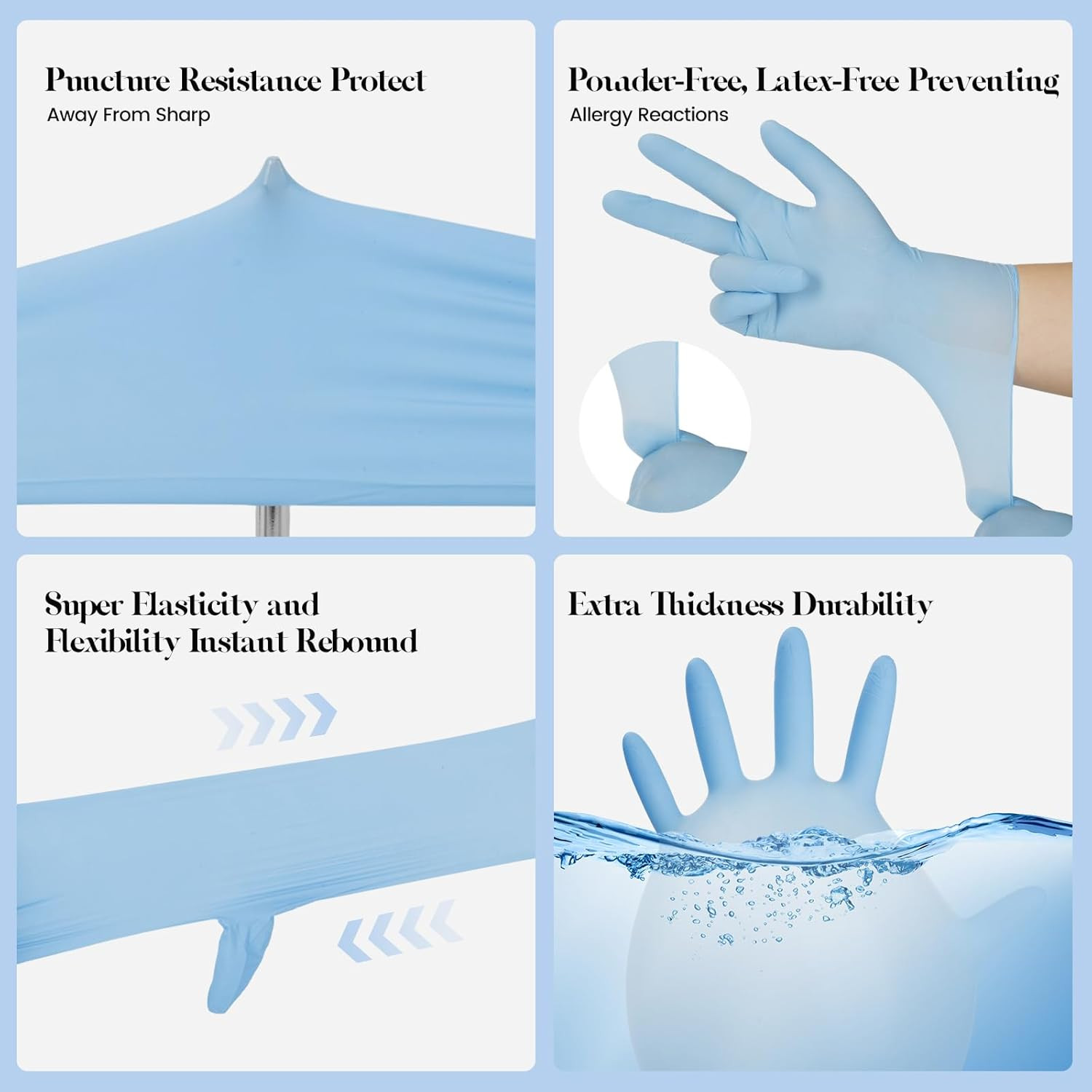 Kids Disposable Gloves for 3-8 Years, 5Mil Blue Nitrile Gloves with Latex-Fre…