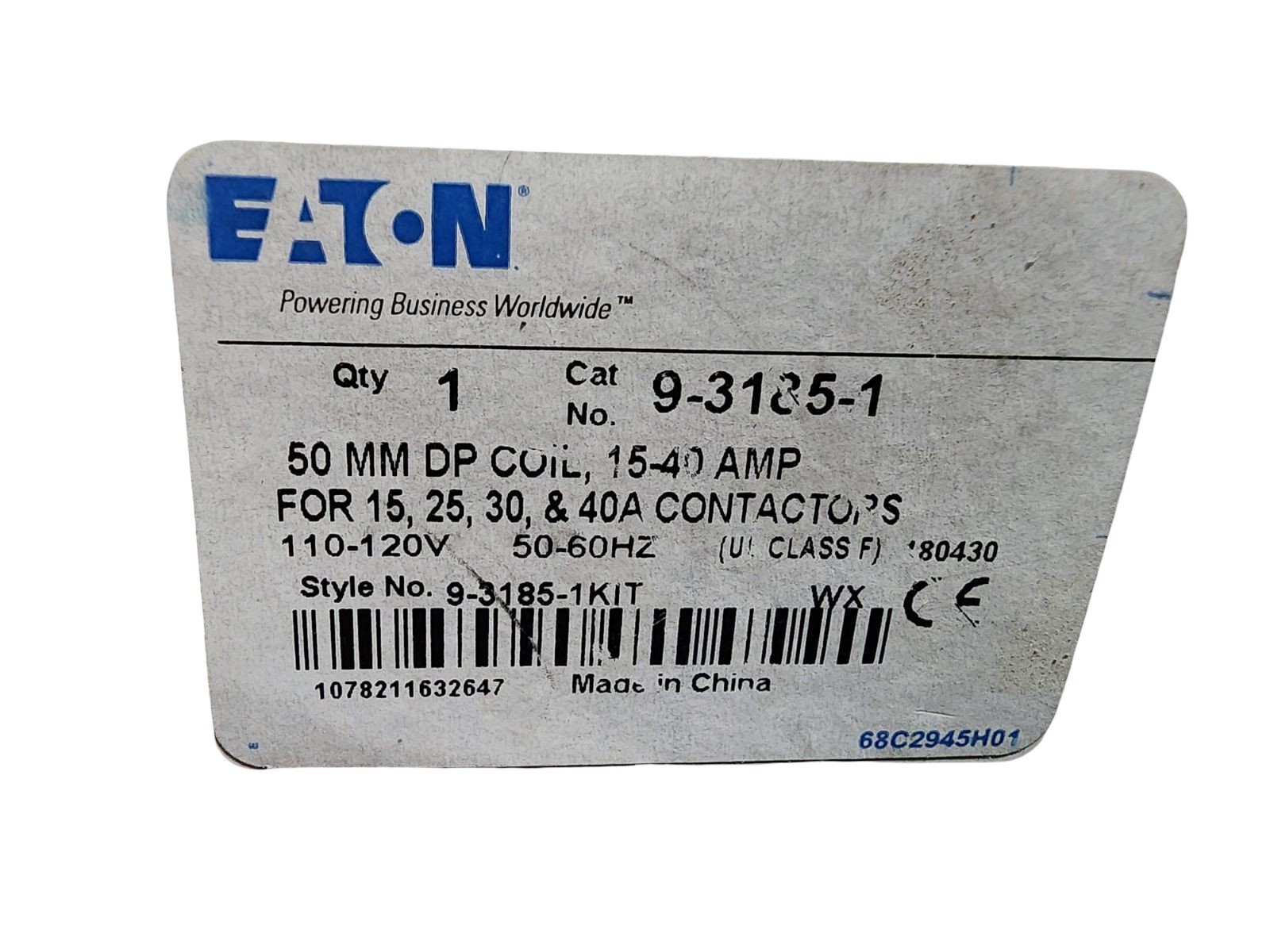Eaton 9‑3185‑1 Contactor Coil 110/120V Class F 15–40A 50mm OEM Replacement