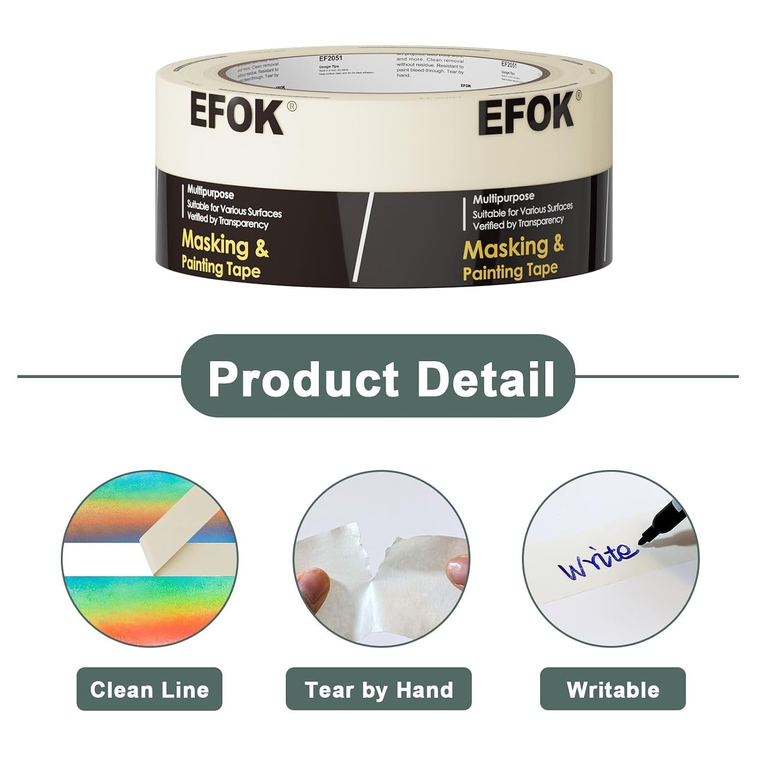 White Masking Tape 10 Pack: 1.88in x 55yds – Sharp Lines & UV Resistant