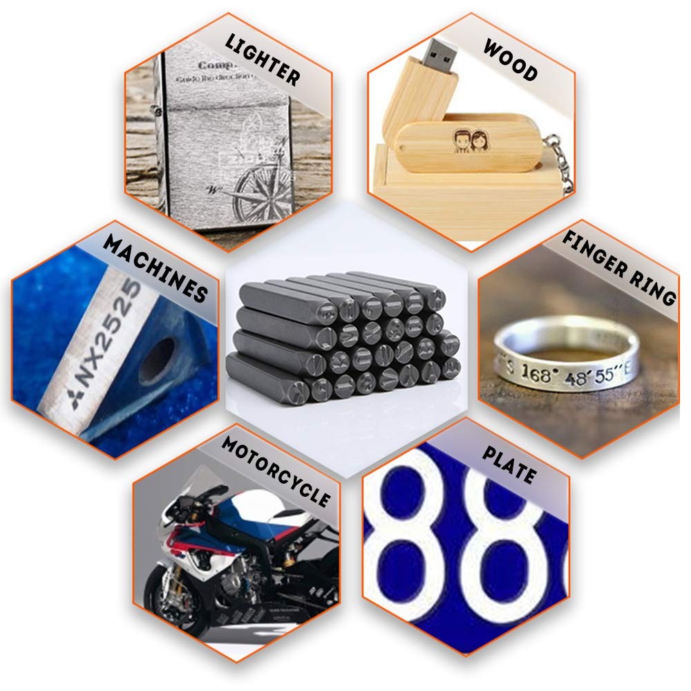 Oudtinx Number and Letter Stamp Set (36 Piece Punch Set/A-Z & 0-9) Industrial Gr