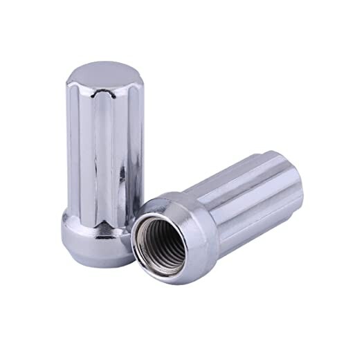 24 PC 14X1.5 Lug Nuts Chrome 7-Spline Compatible with Chevy GMC Aftermarket Whee