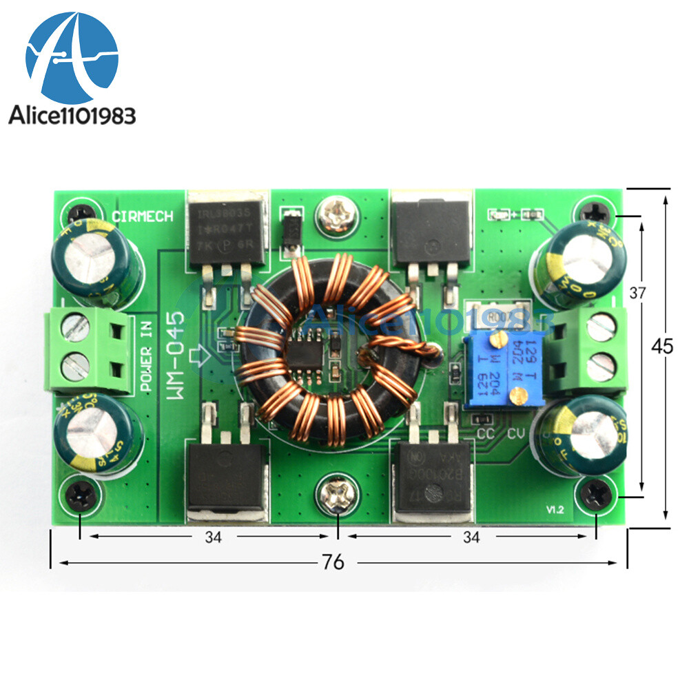 DC 5V-30V 300W 10A CC CV Auto Step-Up Step-Down Buck-Boost Power Supply Module