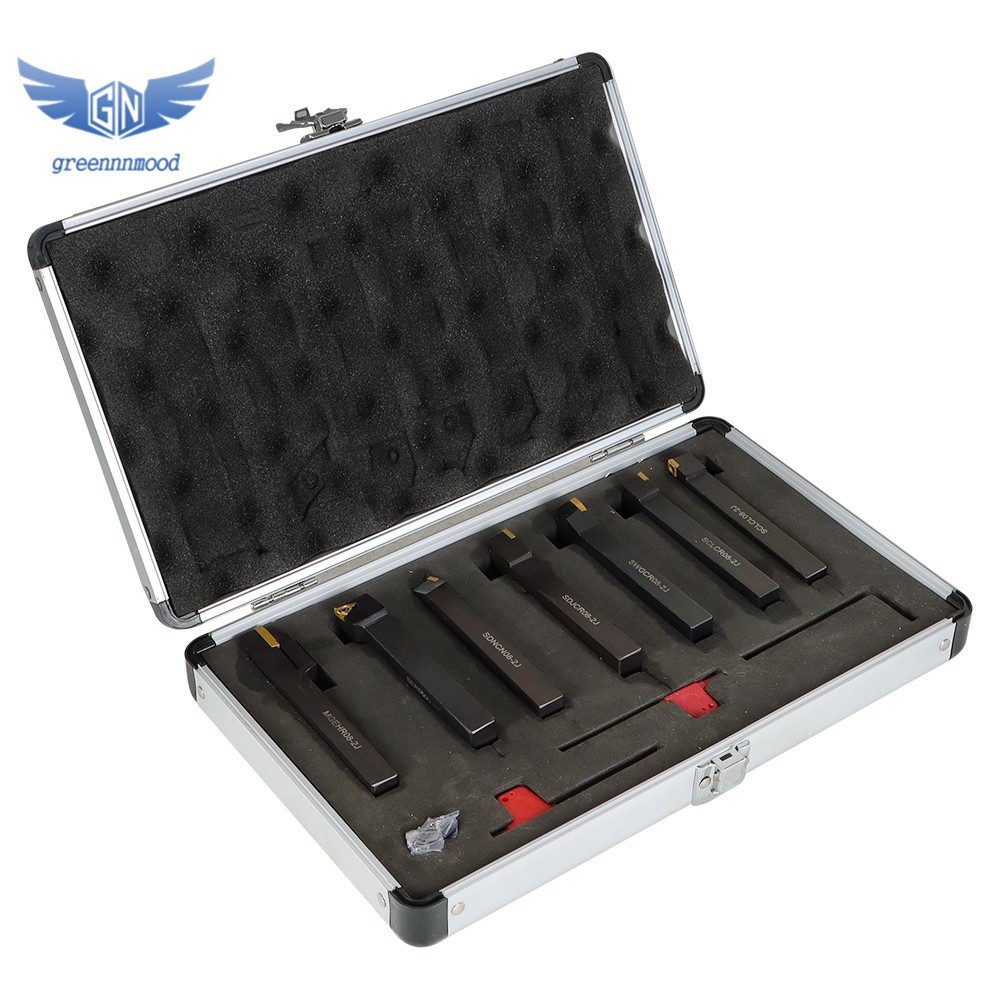 7 Pieces 1/2» Indexable Carbide Turning Tool Set For Lathe Turnining With Box