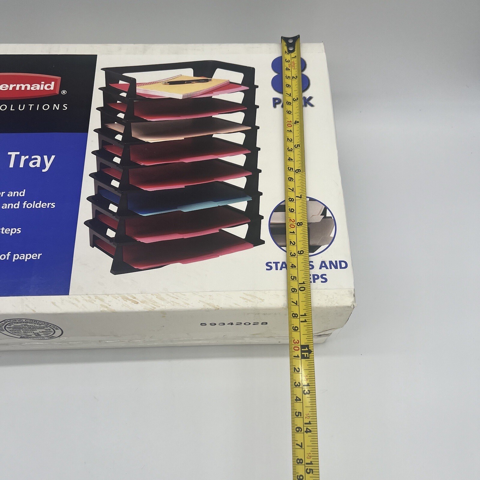NOS Rubbermaid Office Solutions Letter Trays 8 pk 2005 Made In USA Stacks Steps