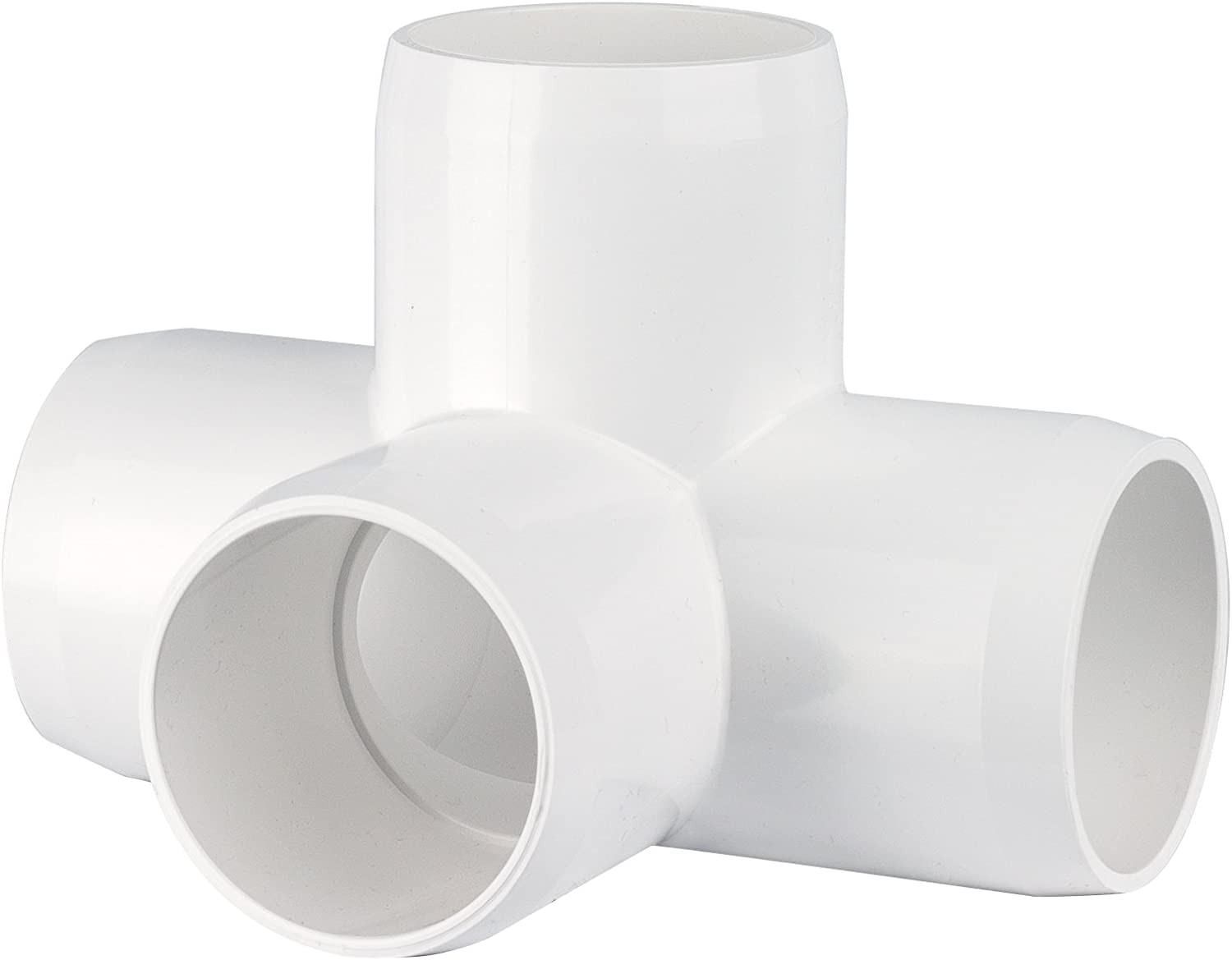 1 inch 4-Way L/T Furniture Grade White PVC Fitting Connector for DIY Projects