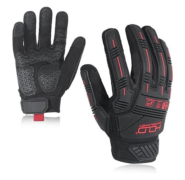 HANDLANDY Anti Vibration Gloves SBR Padding TPR Protector Impact Gloves XL #6252