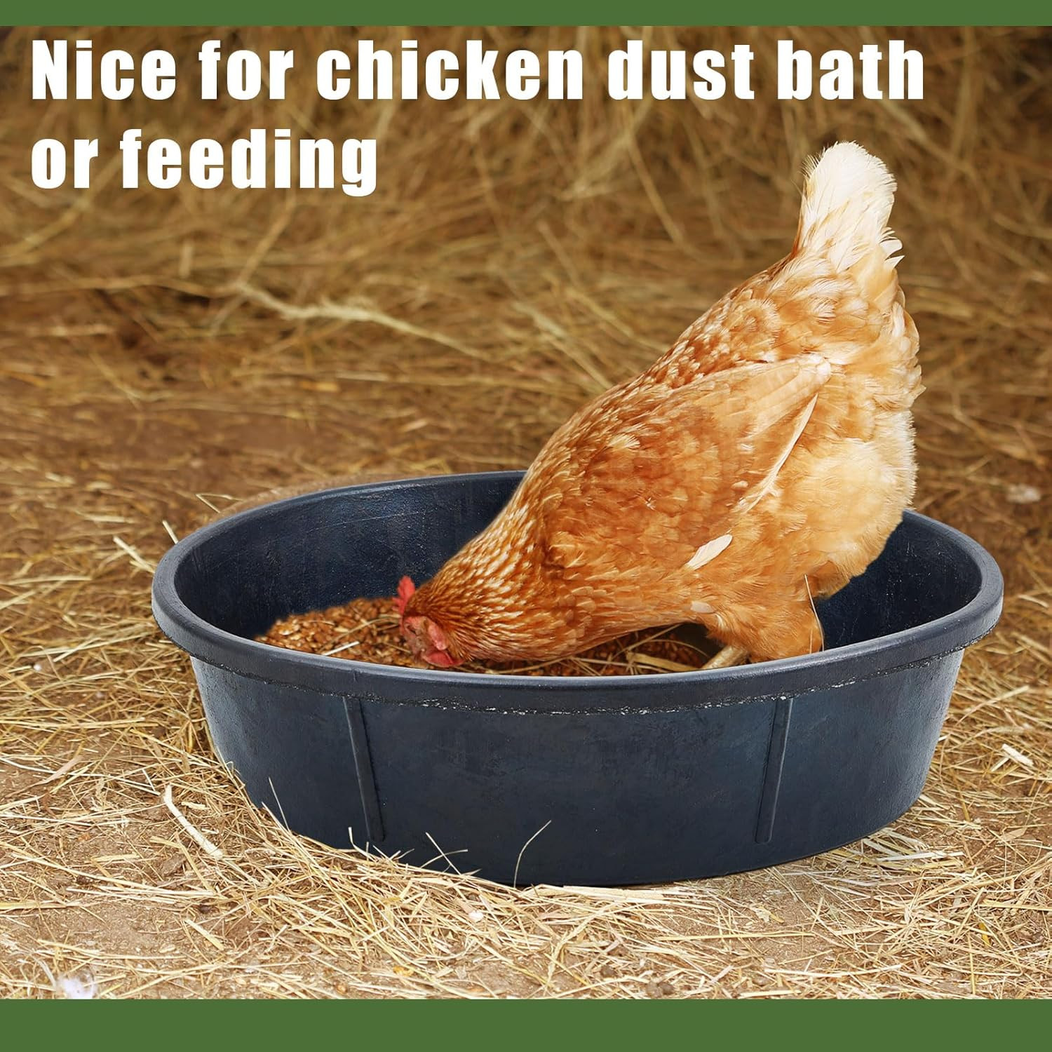 5 Pcs Rubber Feed Pan 12 Quart / 3 Gallon – Heavy Duty Utility Bowl for Horses,