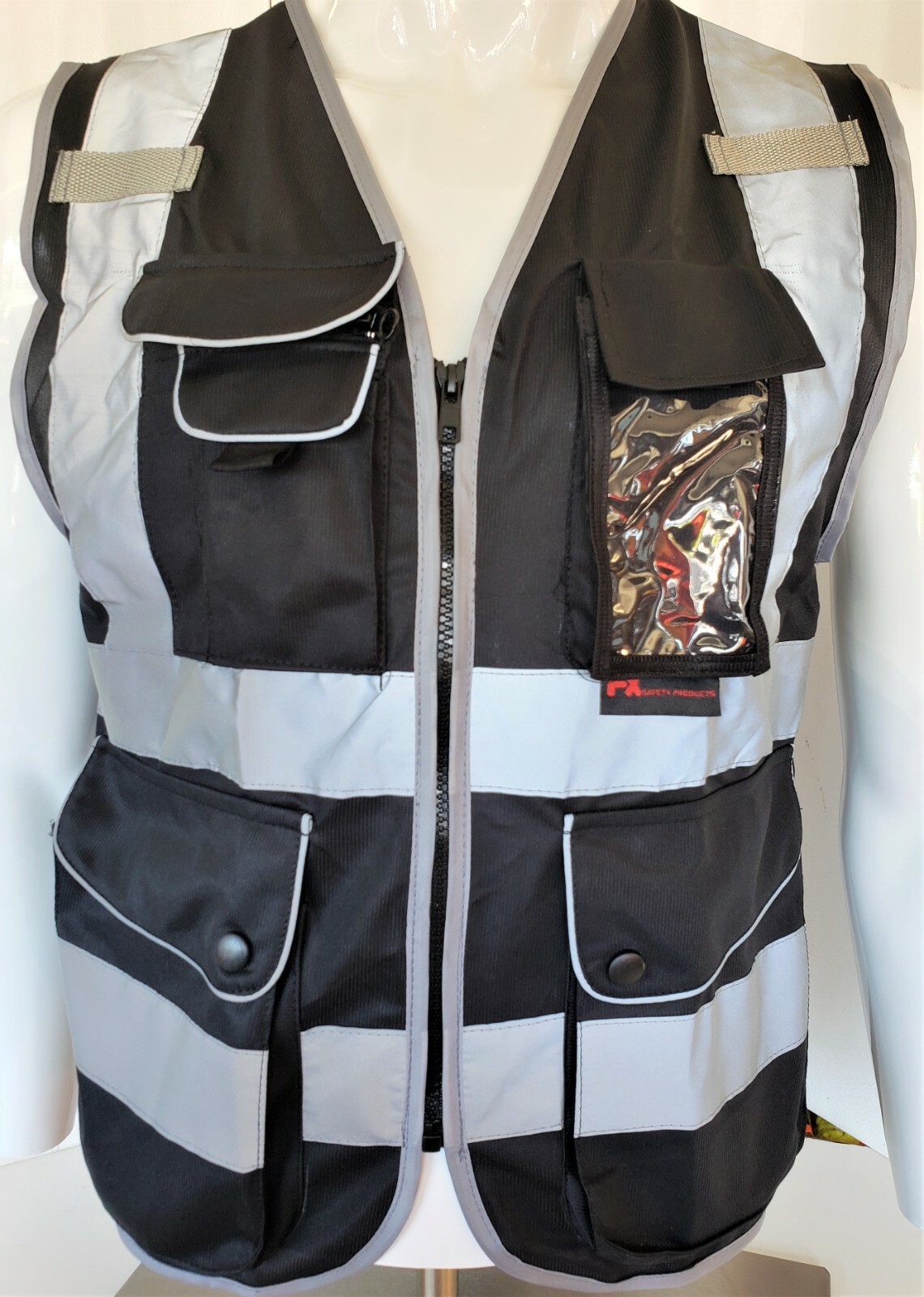 Hi Visibility Reflective Black Safety Vest (Small to 2XL)