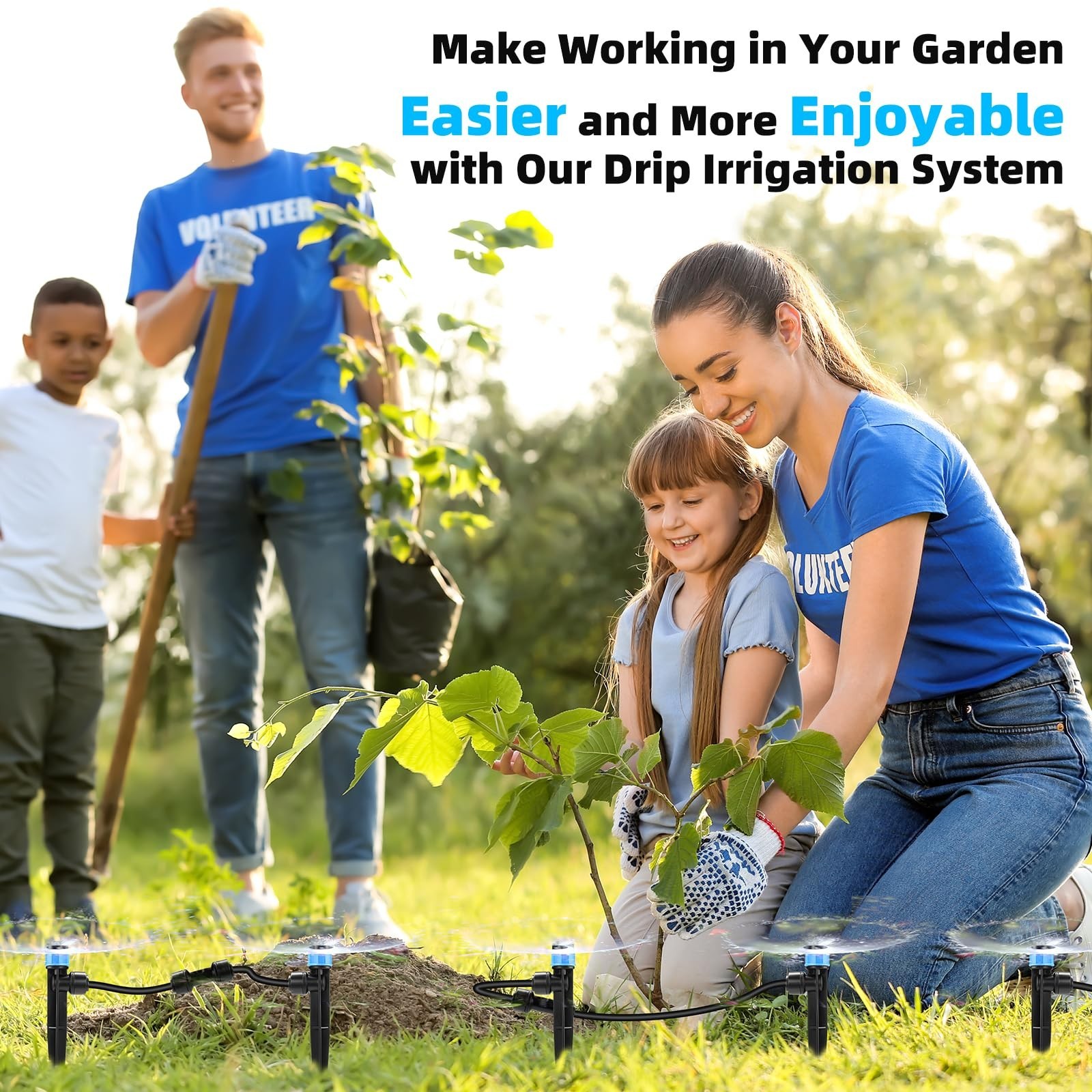 234FT Drip Irrigation System – Garden Watering System with Adjustable Three S…