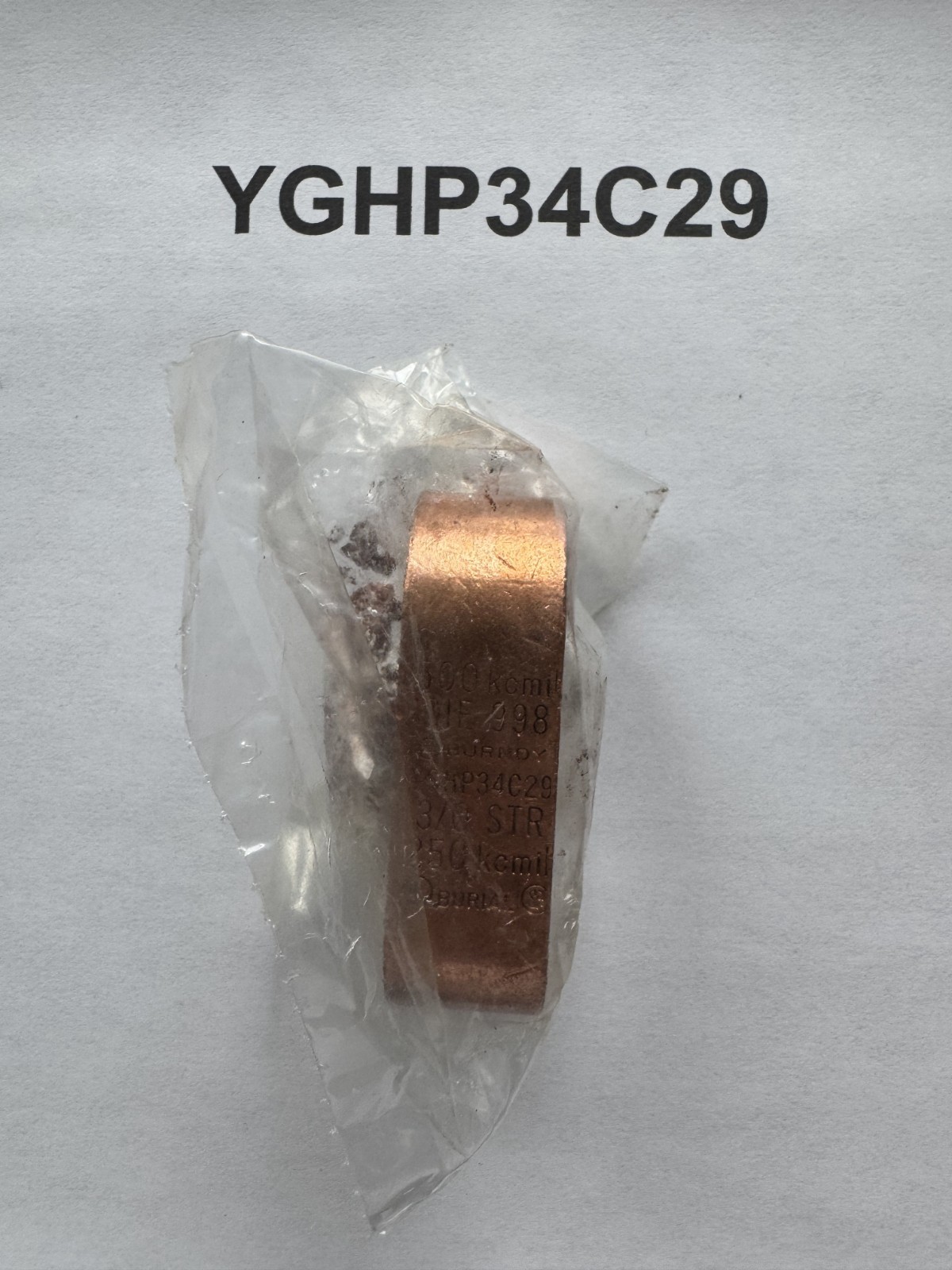BURNDY YGHP34C29 Copper Compression Ground Rod Connector 279104 (Box of 20)