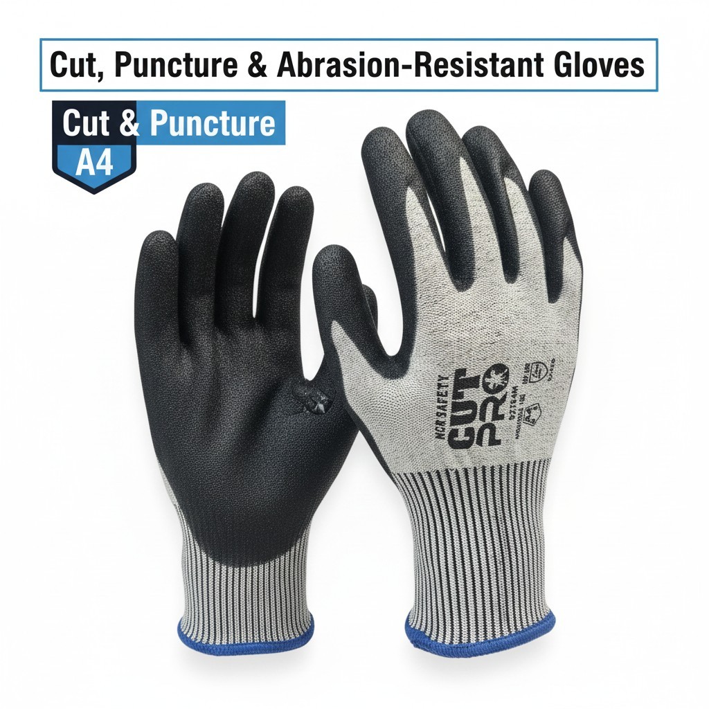Cut, Puncture & Abrasion-Resistant Gloves, Cut & Puncture A4, 12 Pairs