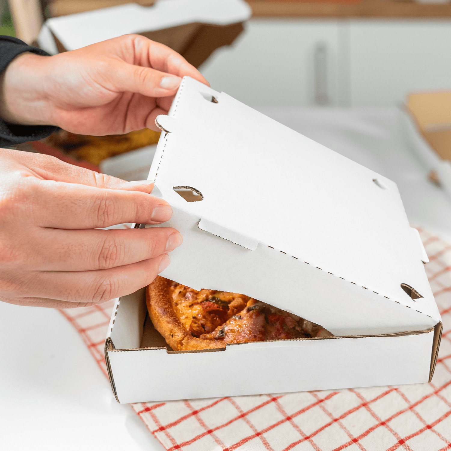 Karat Corrugated Pizza Box, 8”x8”x2”, White – 50 pcs, FP-PBF08W