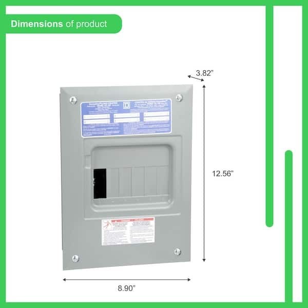 Indoor Main Lug Load Center 100 Amp Electrical Sub-Panel Box 6 Space 12 Circuit