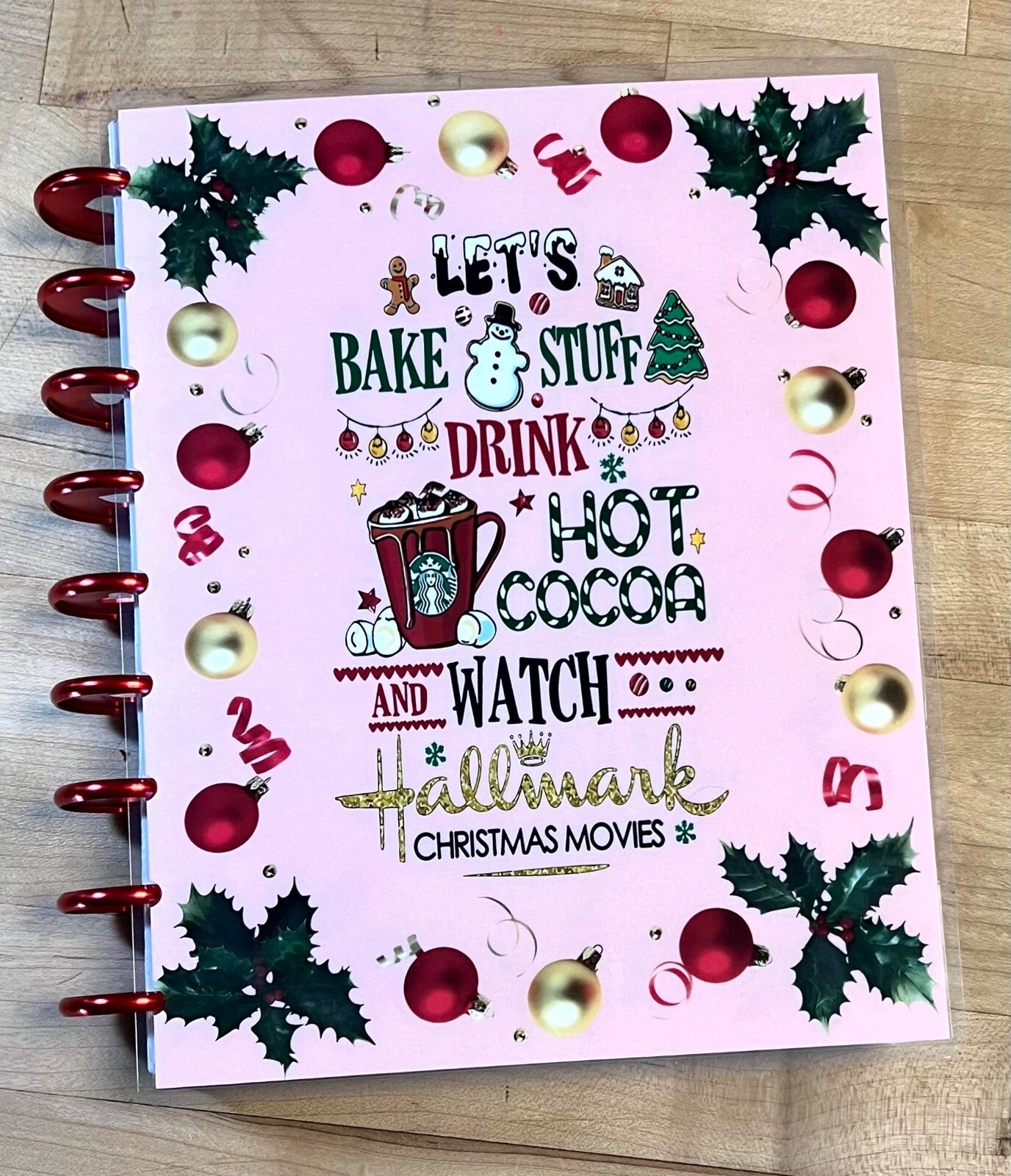 «Let’s Bake & Watch Hallmark Xmas Movies» Cover Set 4 use w/ the Happy Planner-