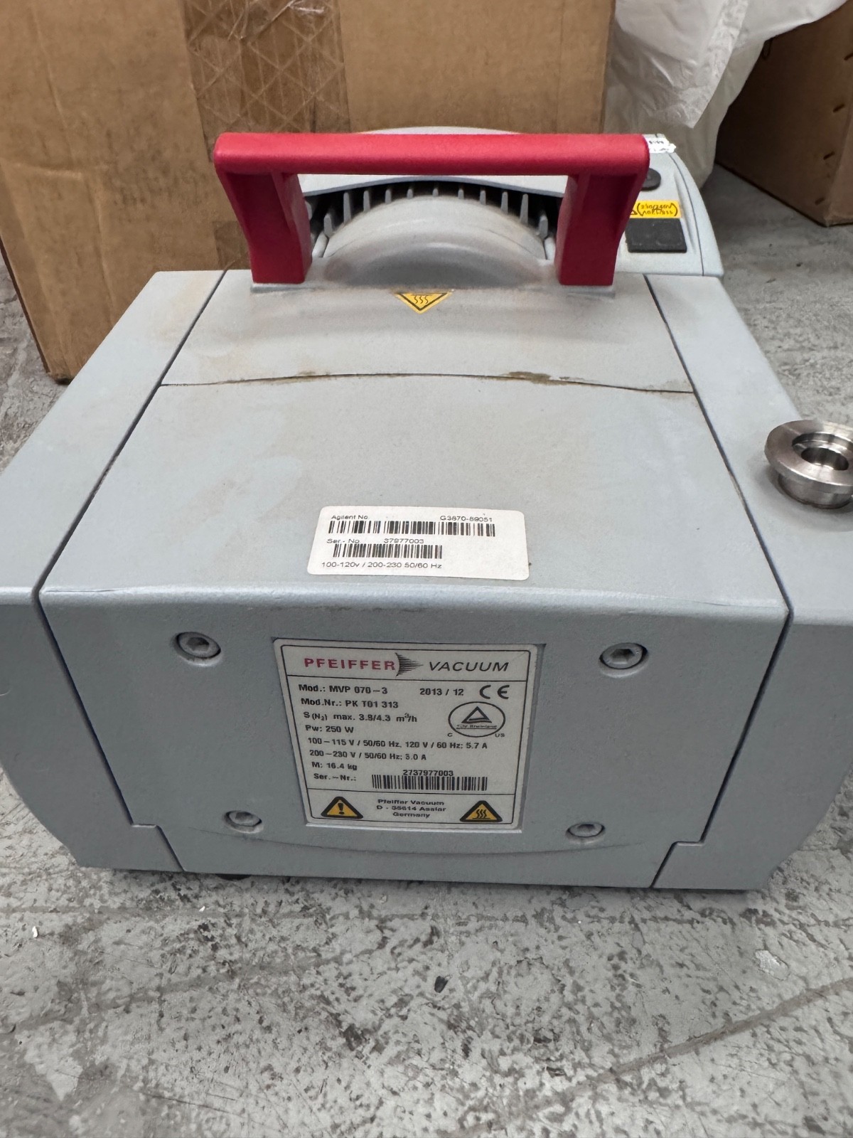 PFEIFFER Diaphragm Vacuum Pump MVP 070-3 Agilent – For parts or Repair