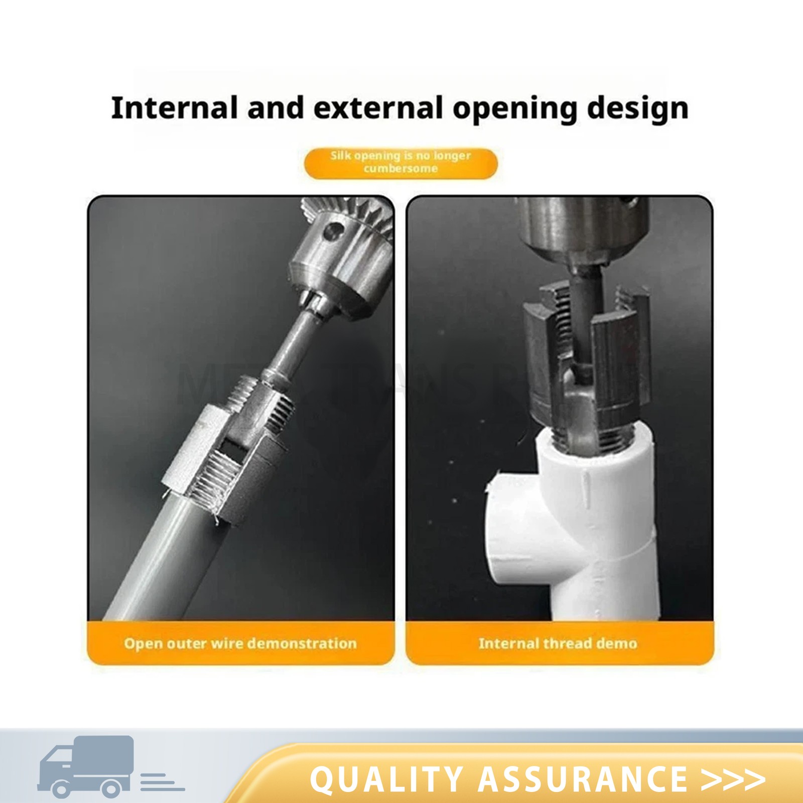 NEW 1/2 3/4 1 Inch PVC Pipe Threader Kit For Internal External Threading US