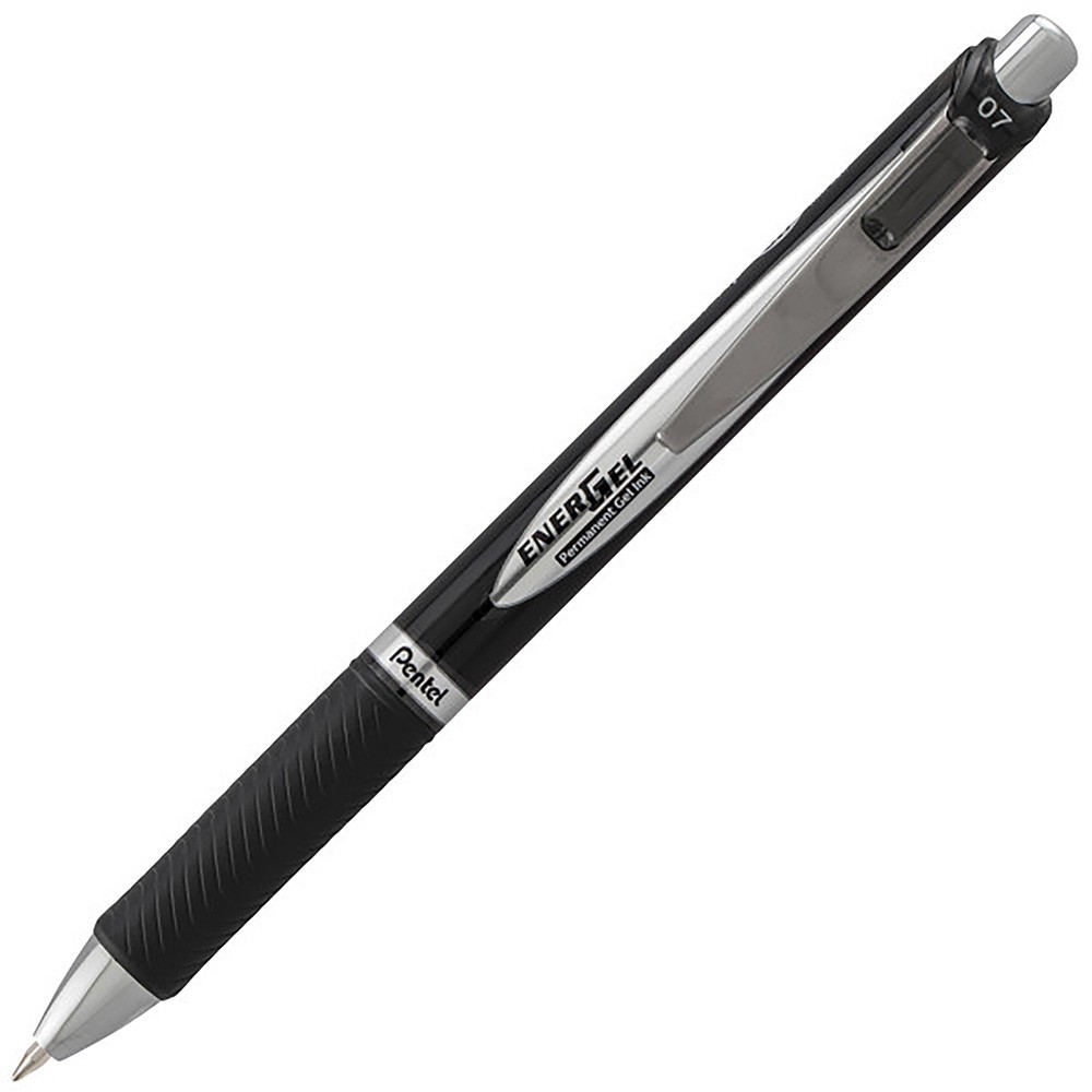 Pentel EnerGel PRO Permanent Gel Ink, FraudProof, Waterproof, 12 Pack, Black Ink