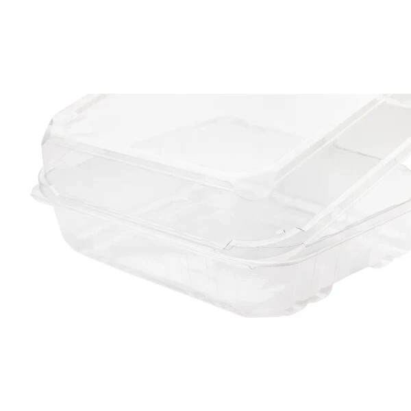 Karat 8”x8” PET Plastic Hinged Containers – 250 ct, FP-HC88PET-1C