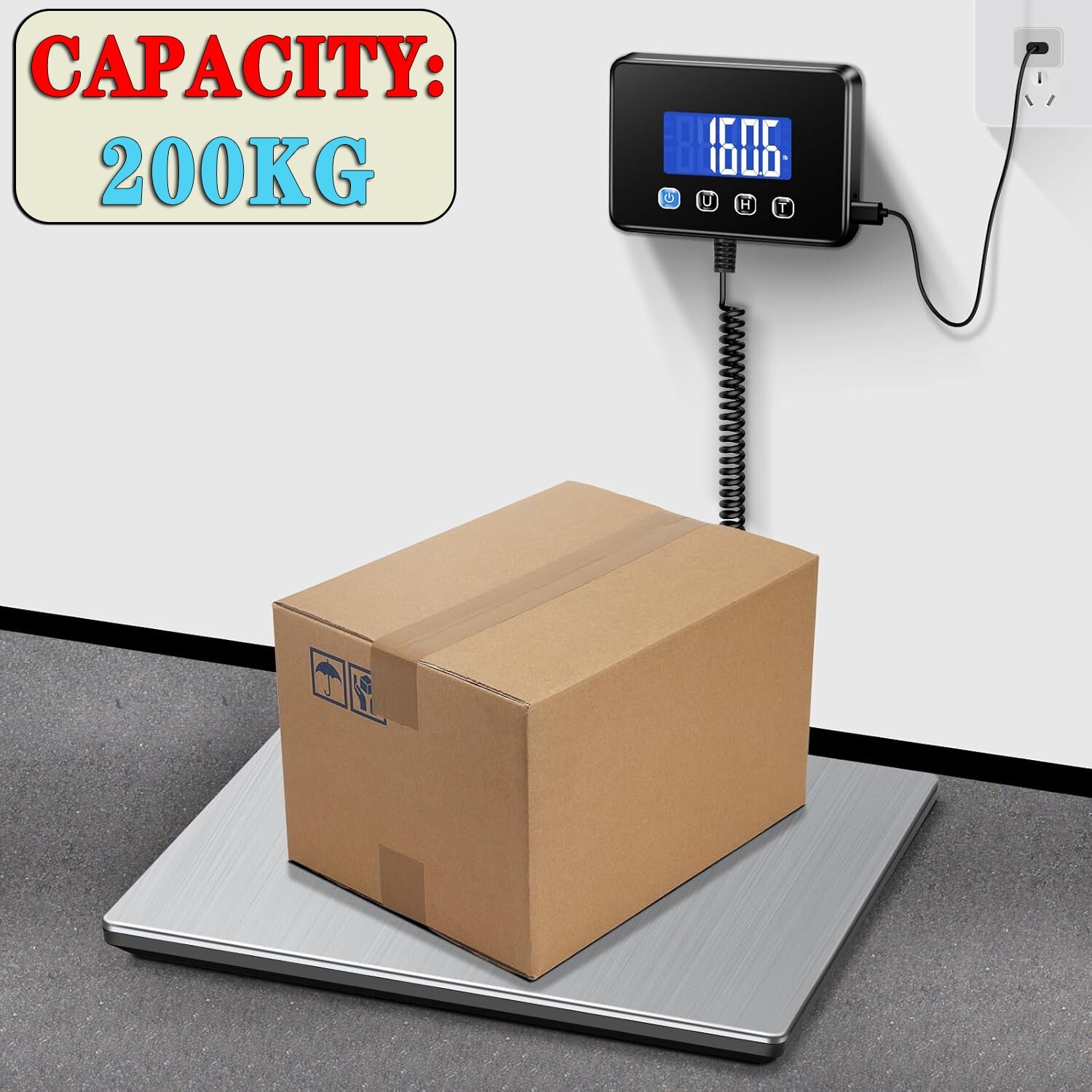 440LB Heavy Duty Digital Postal Parcel Scales Platform Postage Shipping Weighing
