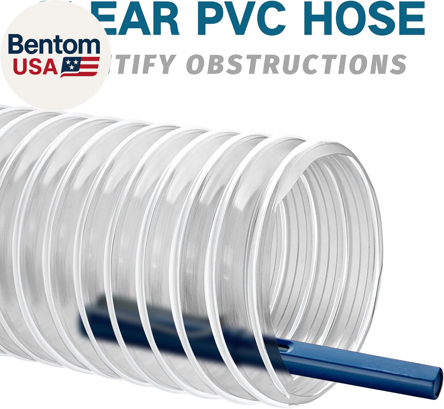 2-1/2″ X 10′ Heavy-Duty PVC Dust Collection Hose, Puncture-Resistant, Flexible C