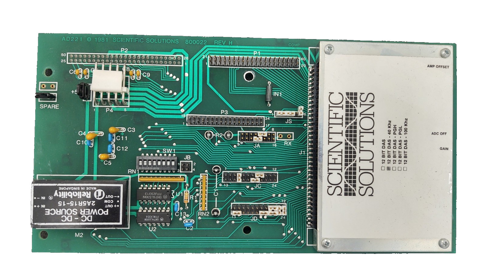 Scientific Solutions AD221 12-Bit DAS Data Acquisition Board Vintage ISA Card