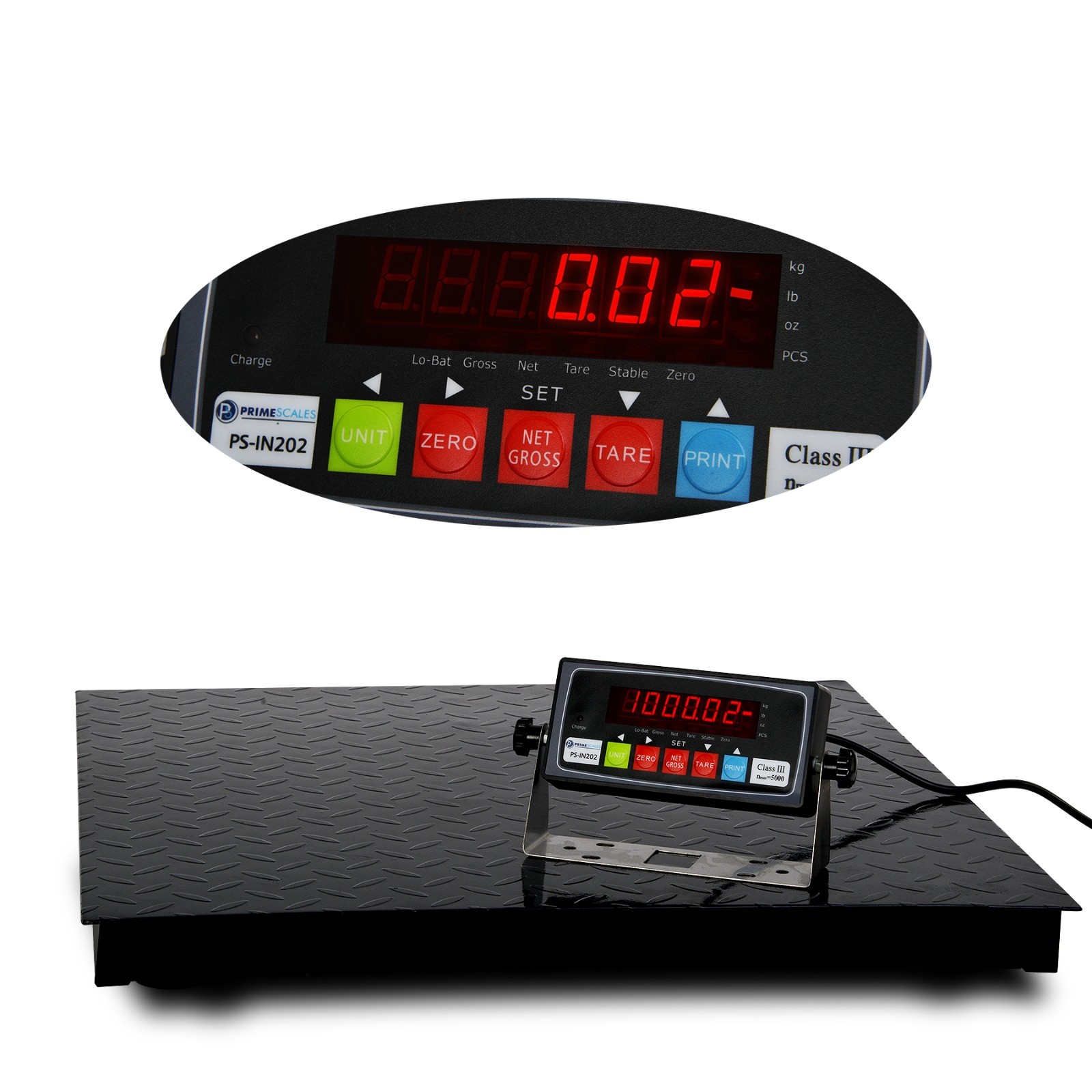 5 Year Warranty 5,000 lb x 1 lb 36″x36″ Floor Scale Pallet Scale with Indicators