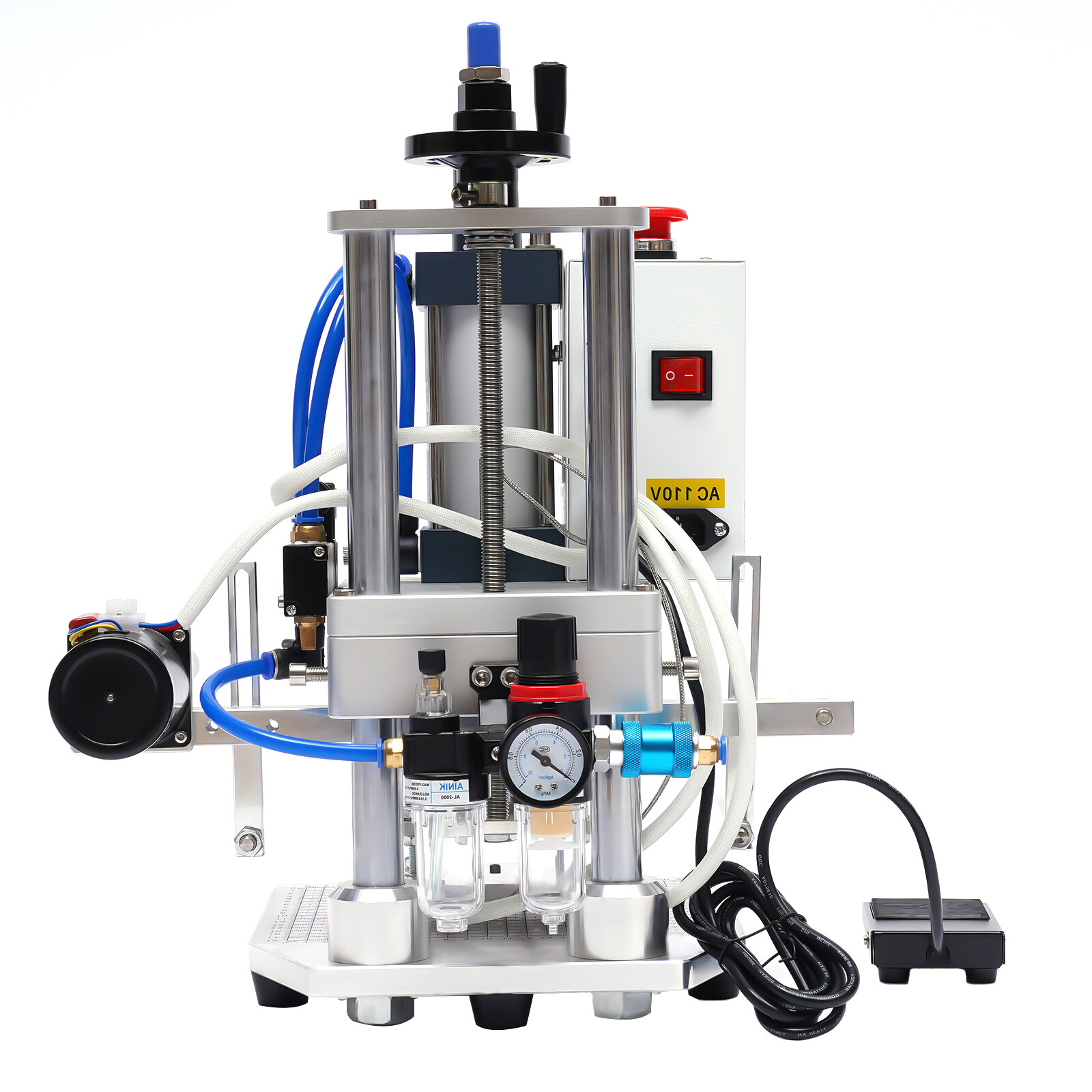 Hot Foil Stamping Machine 550W Air Pneumatic For Leather PU Logo Press 8x10cm
