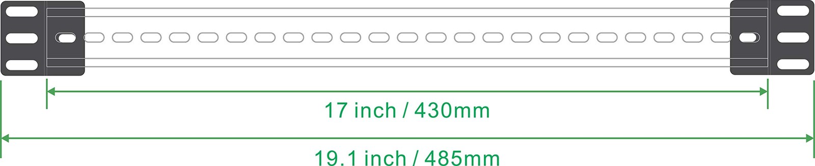 DIN Rail Mounting Bracket | Rack Mount DIN Rail Kit Rack Ears DIN Rail Slotted A
