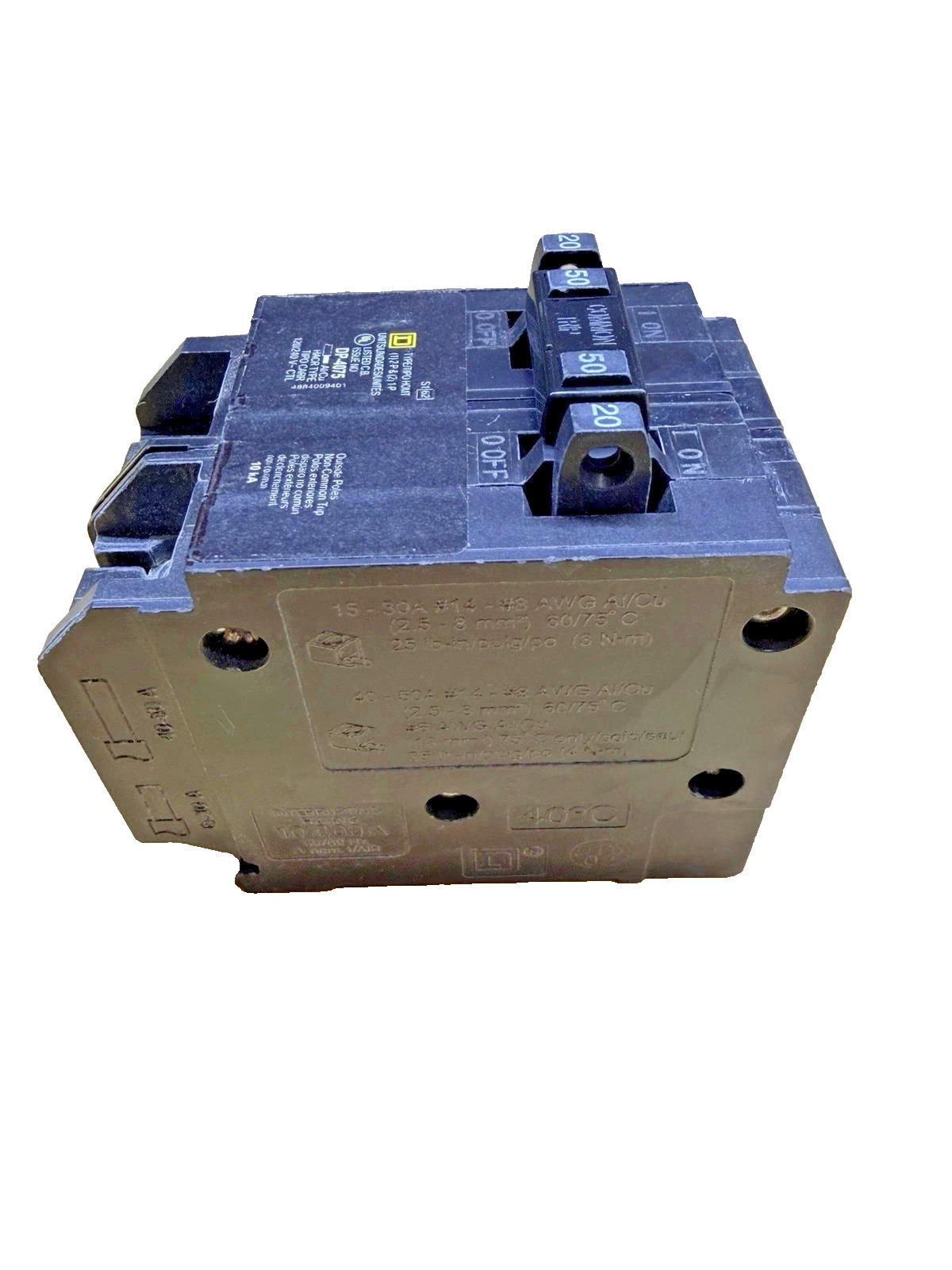 SQUARE D Quad HOMT2020250 Tandem Breaker 50/20A Two 1-Pole 20A & One 2-Pole 50A
