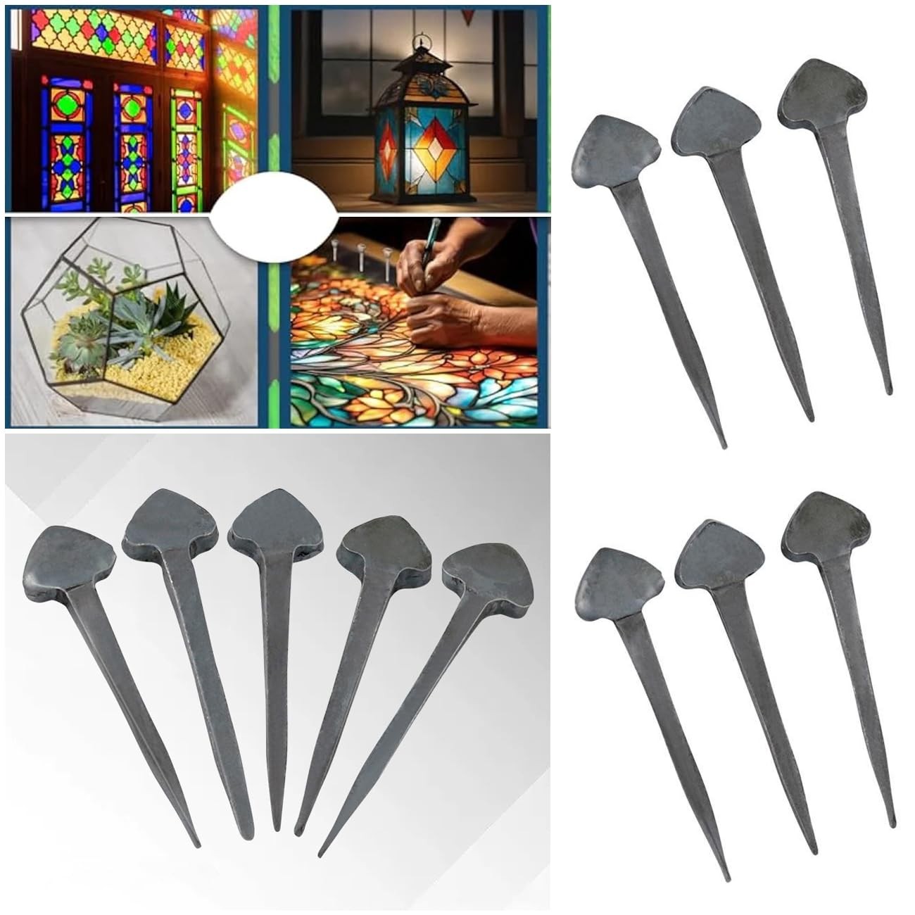 TorSor 10 Pack 1.5» Common Cut Nails Old 48*11mm/1.89*0.43 Inch, Metallic