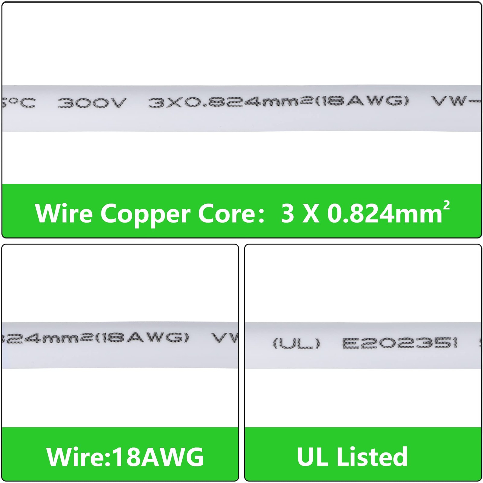 SinLoon UL-LP Certification T5 T8 LED Lamp Connecting Wire for 9.8ft/3m 4pcs