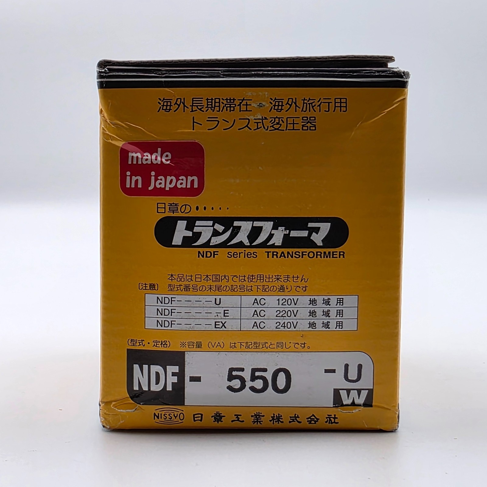 Nissyo NDF-550U Step Down Transformer 110V-130V 550W New From Japan 60018
