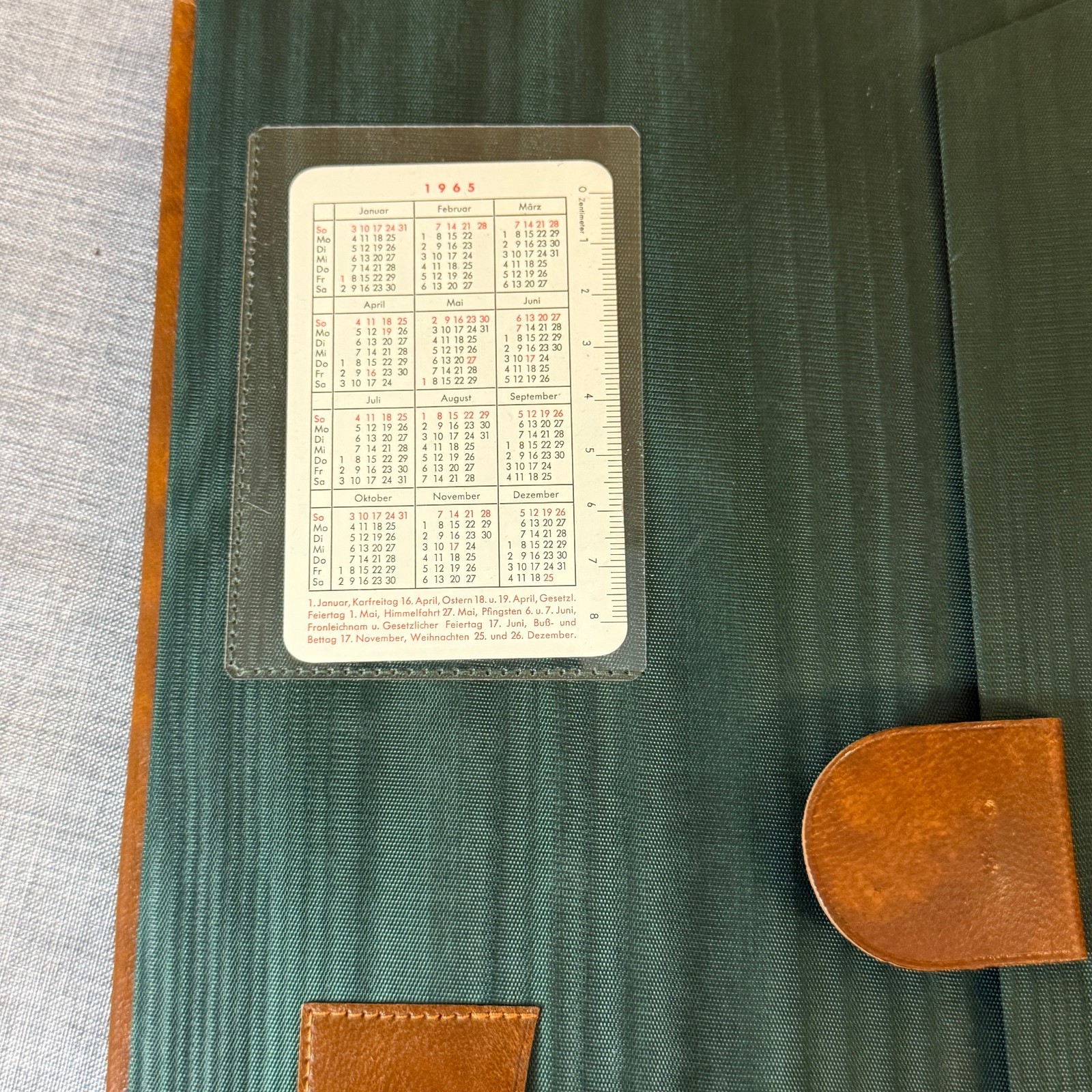 Vintage 1965 German Genuine Leather A4 Writing Portfolio Zodiac Brown
