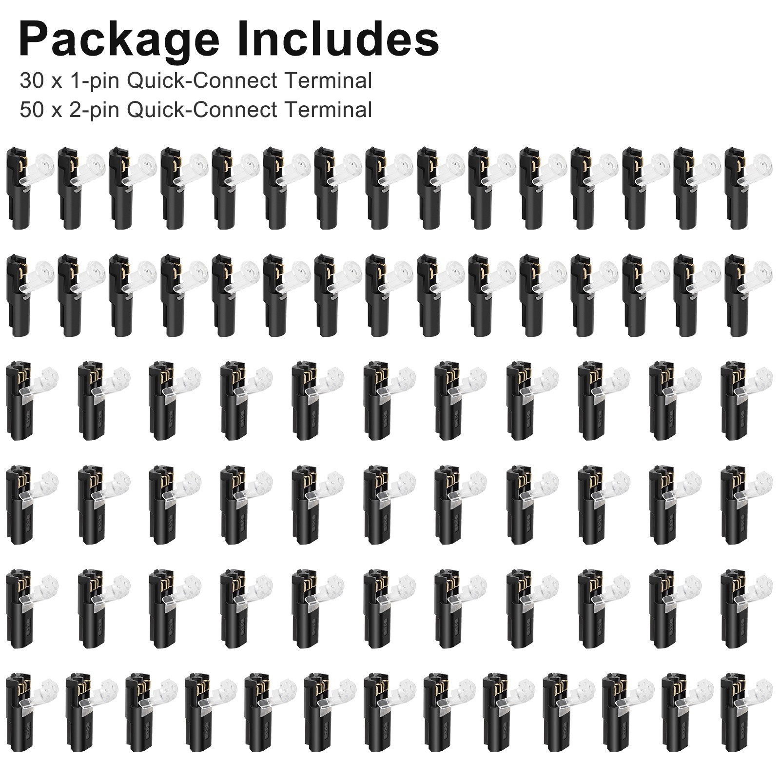 🎁80PCS Plug-In Quick Wire Connectors, Reusable Clamp Terminal Blocks for Cables