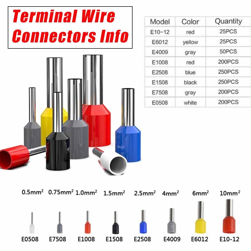 1200Pcs Assortment Insulated Electrical Wire Connectors Crimp Terminals Kit