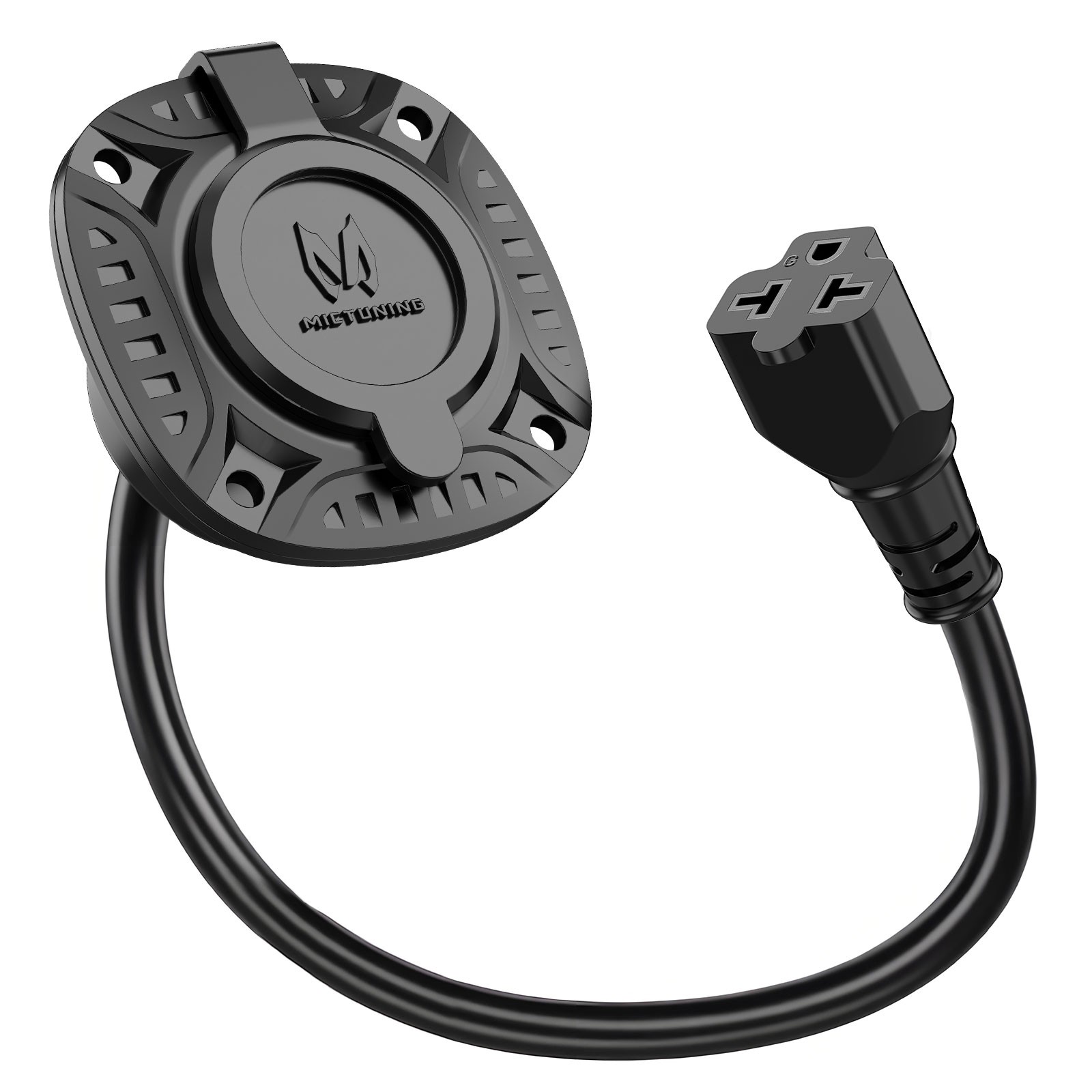 20A 125V AC Port Plug, RV Shore Power Inlet Plug with 5-in-1 T-Blade Adapter