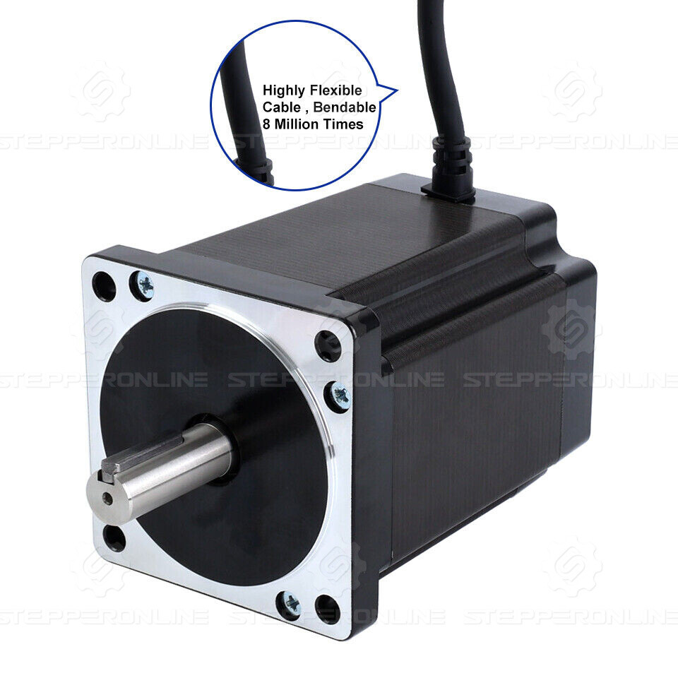 Nema 34 Stepper Motor 8.2Nm 114mm 6A 14mm Key-way Shaft 4 Wires CNC Lathe Router