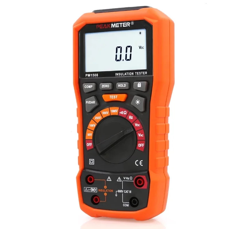 Handheld Insulation Resistance Tester 1000V 100GΩ Multimeter Voltmeter PI DAR