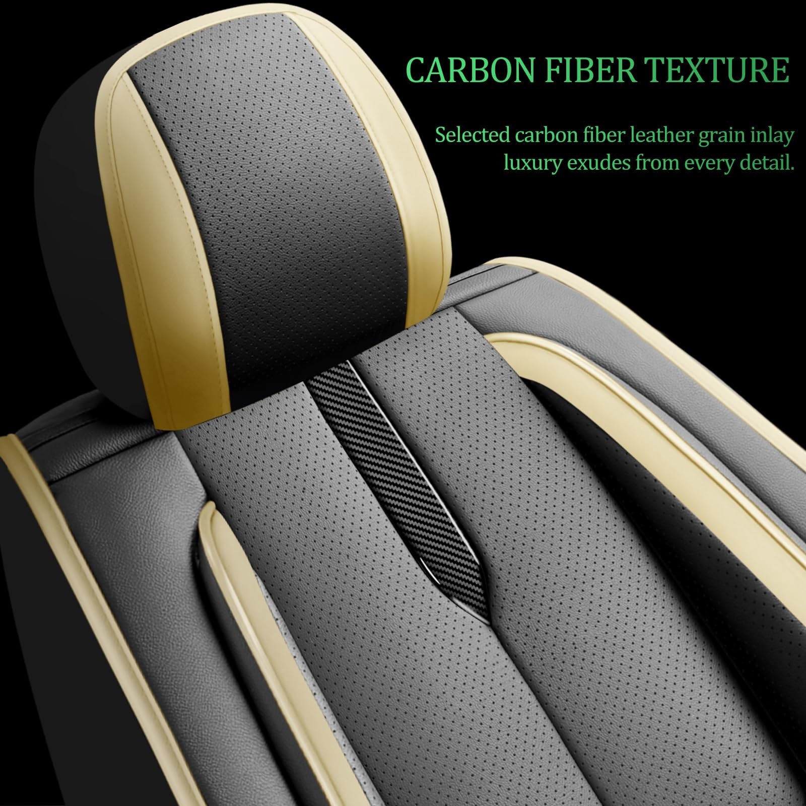 Seat Covers Chevy Trailblazer 2021-2026 Waterproof Leather Airbag Black/Beige