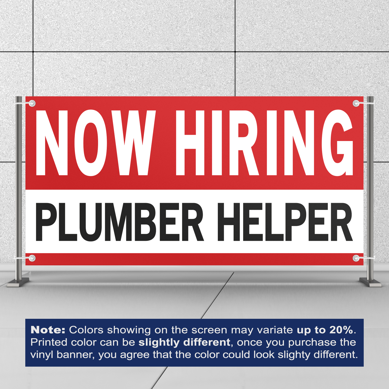 Now Hiring Plumber Helper 13 oz Heavy Duty Vinyl Banner Jobs Available Sign