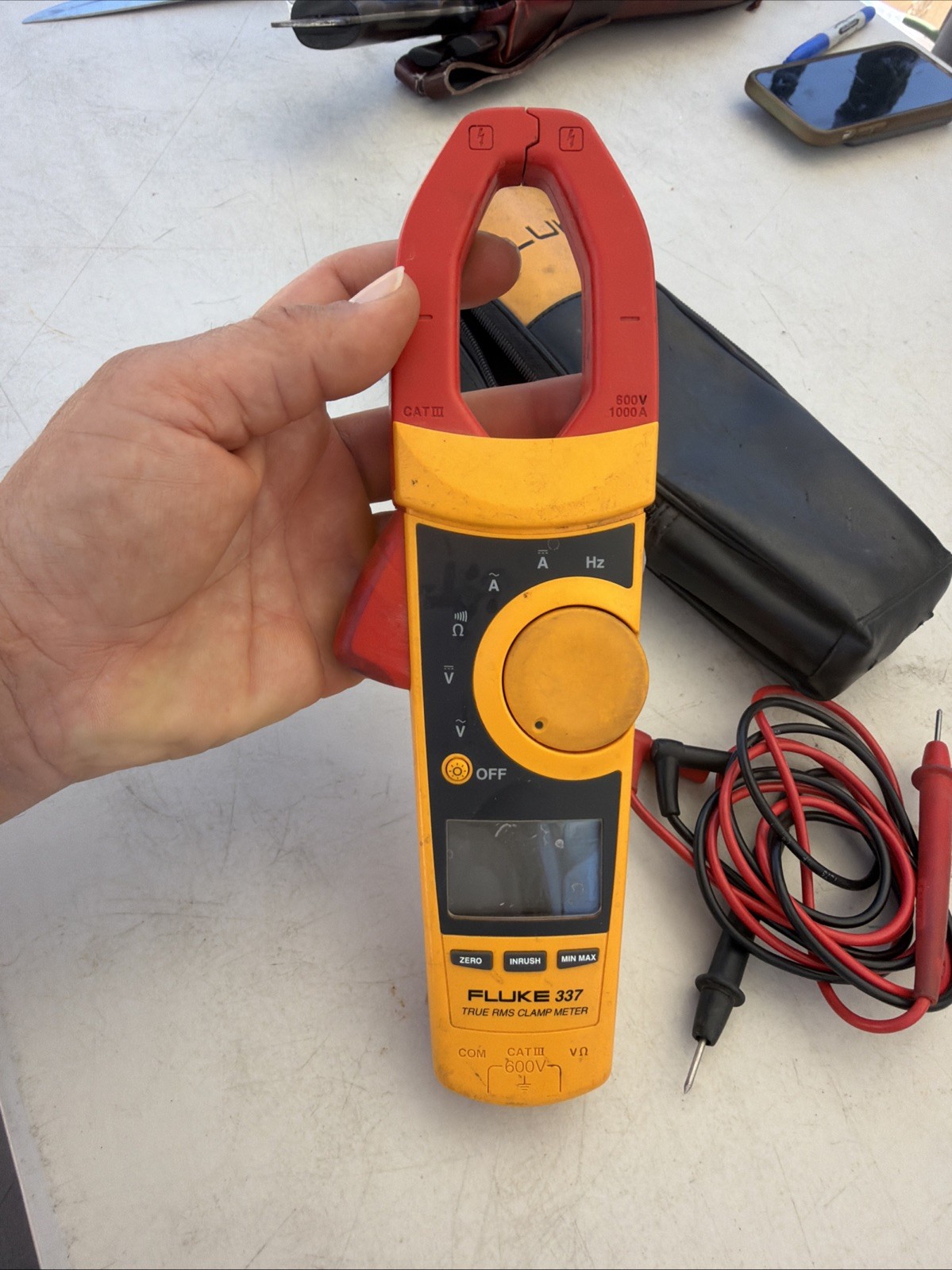 FLUKE 337 TRUE RMS CLAMP METER – With Leads And Case 🔥