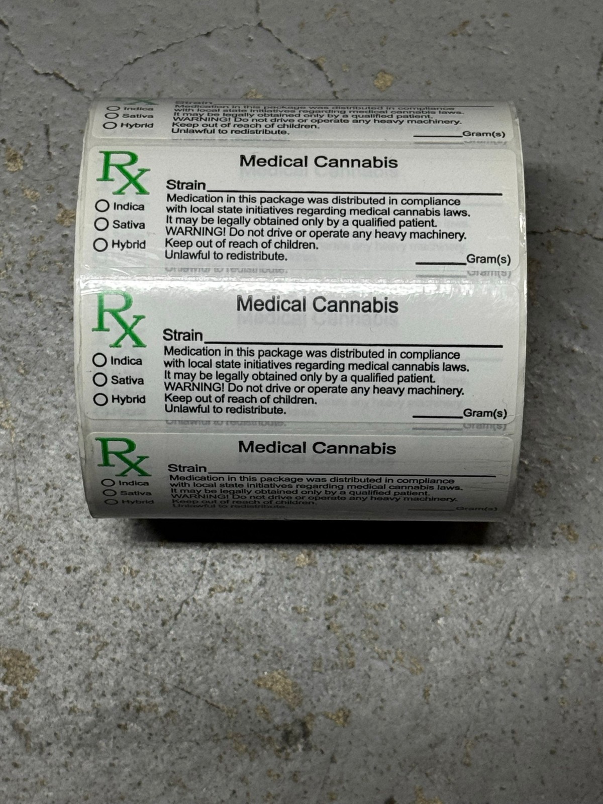 RX Labels 3″ x 1″ (76 mm x 25.4 mm) Self-Adhesive-All States Compliant