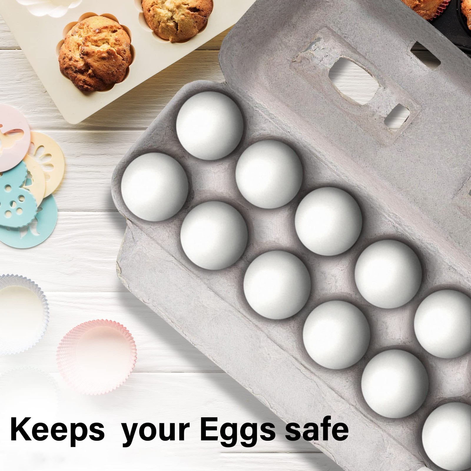 MT Products 12 Compartment Blank Natural Pulp Egg Cartons – Pack of 25