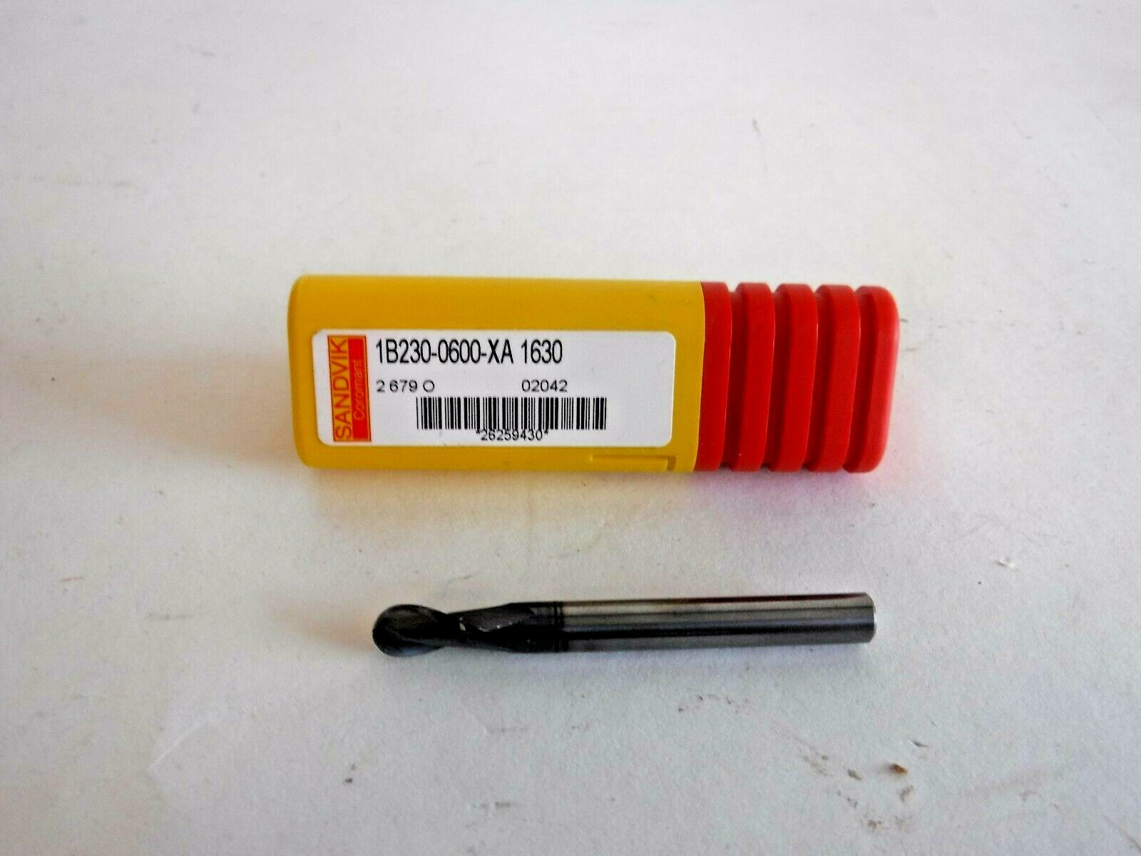 Sandvik Solid Carbide Ball Nose End Mill, 0.2362″ Cutting Dia. 1B230-0600-XA (T)