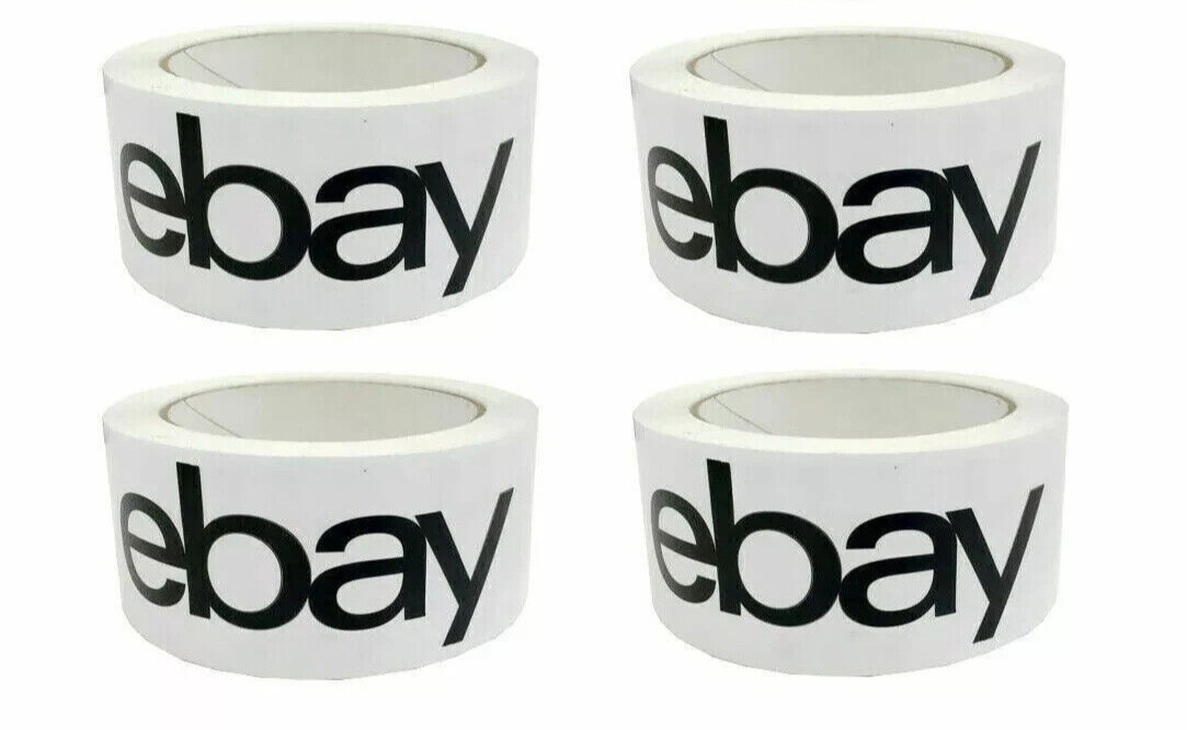 4 Rolls eBay Branded Packing Tape Black Packaging Shipping Tape 2×75 Yard