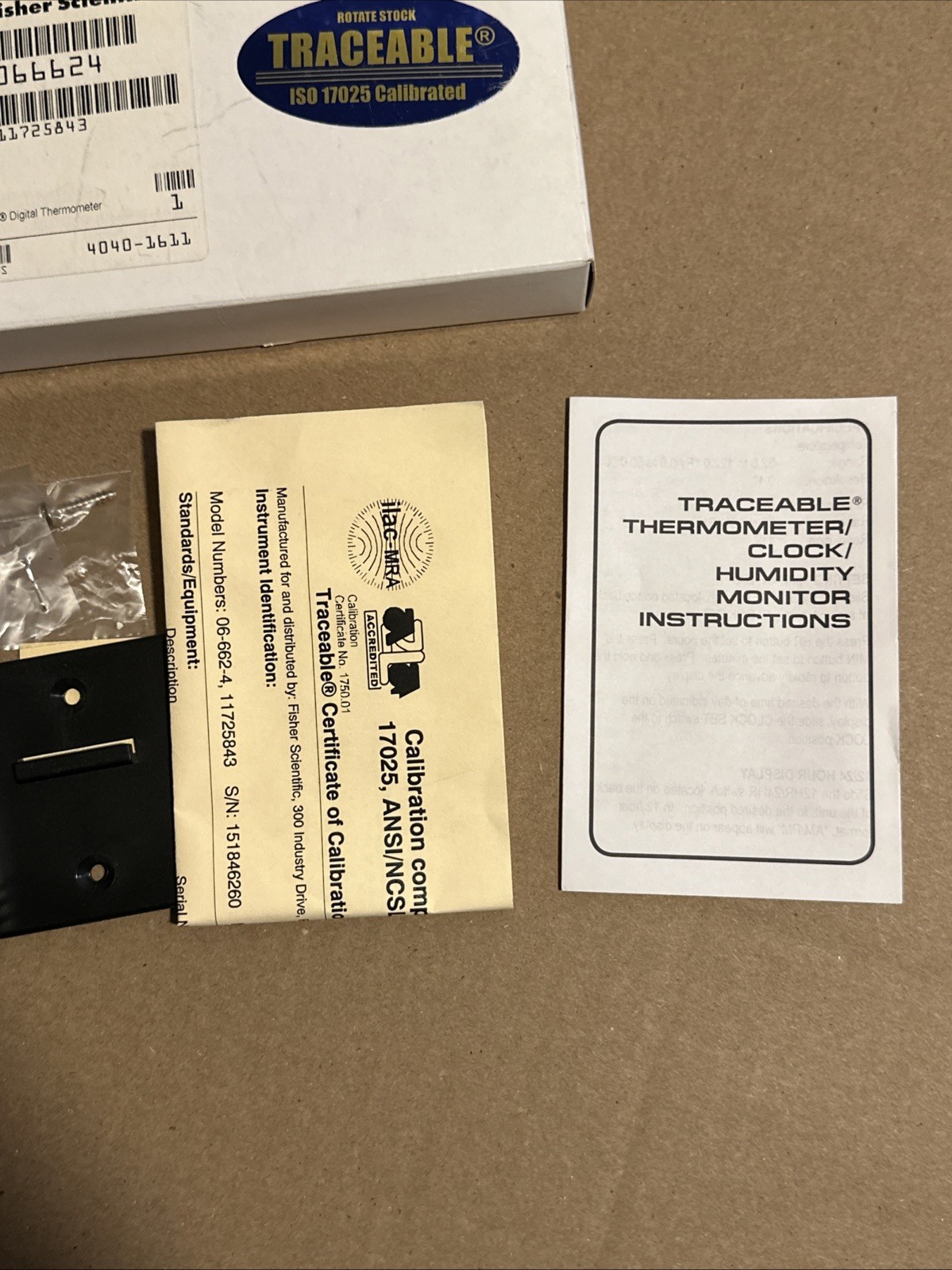Traceable 4040 Fisher Scientific Thermometer Clock Humidity Monitor 32.0-122.0°F