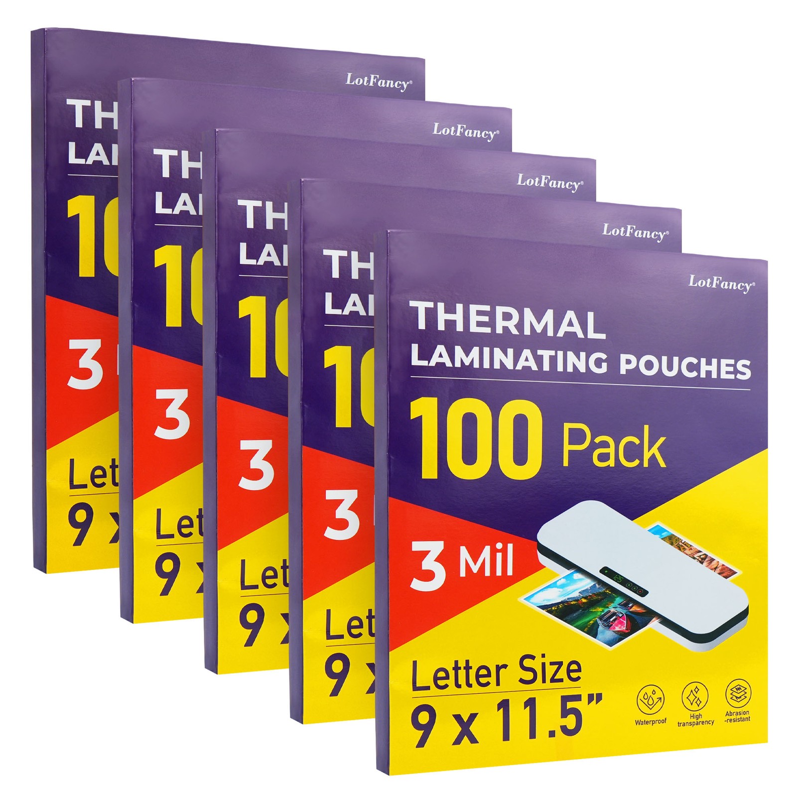 500 Pack 3 Mil 9 x 11.5″ Letter Size Thermal Laminating Laminator Pouches Sheets