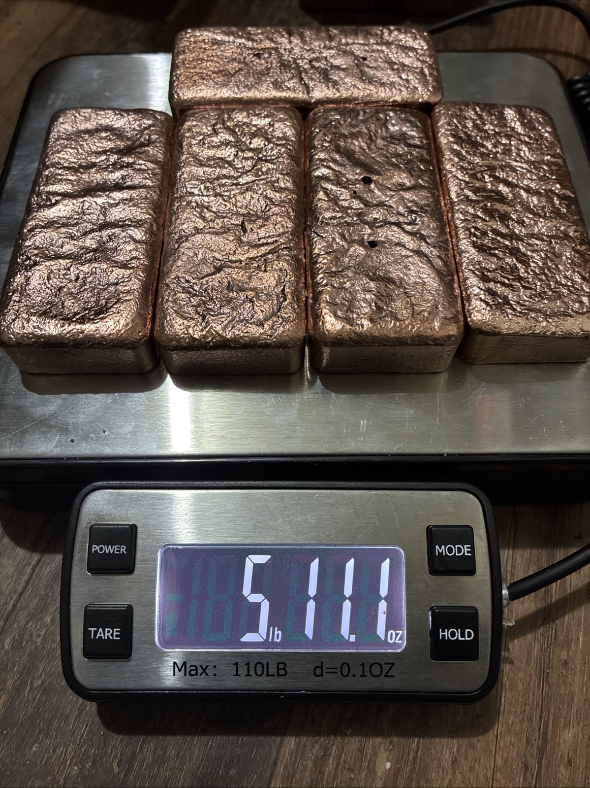 Copper Bars Ingots Hand Poured Pure 5lbs 11oz+