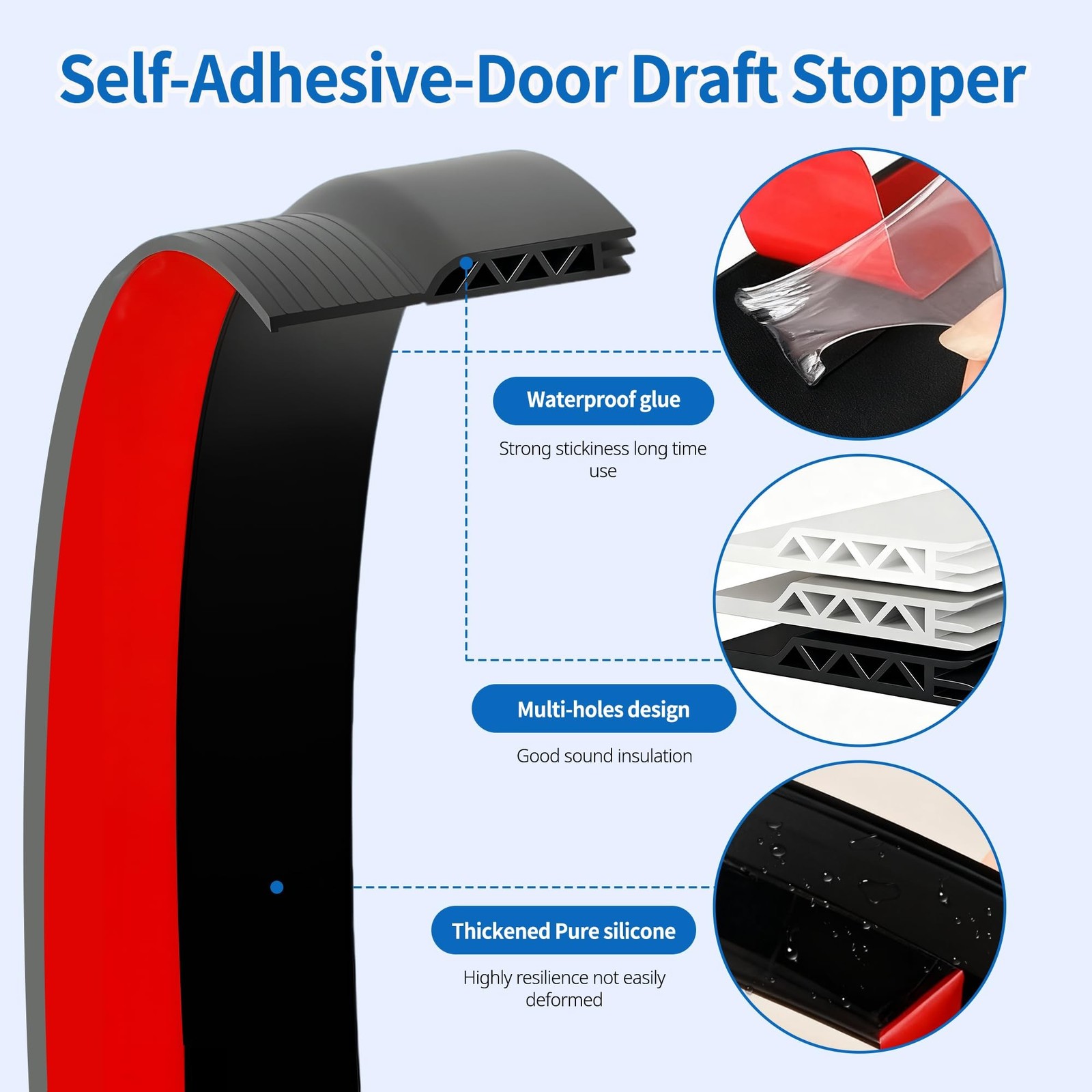 2 Pack Door Draft Stopper Sheets, Door Sweep for Exterior & Interior Doors,Ro…